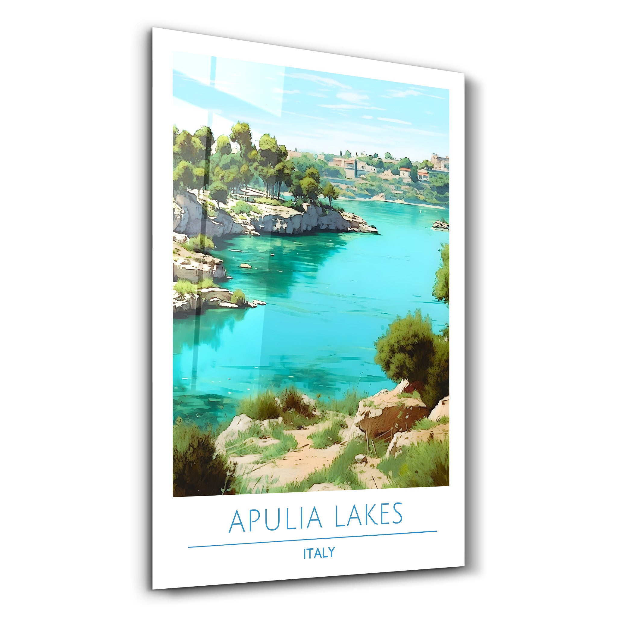 Lacs des Pouilles Italie-Affiches de voyage | Art mural en verre