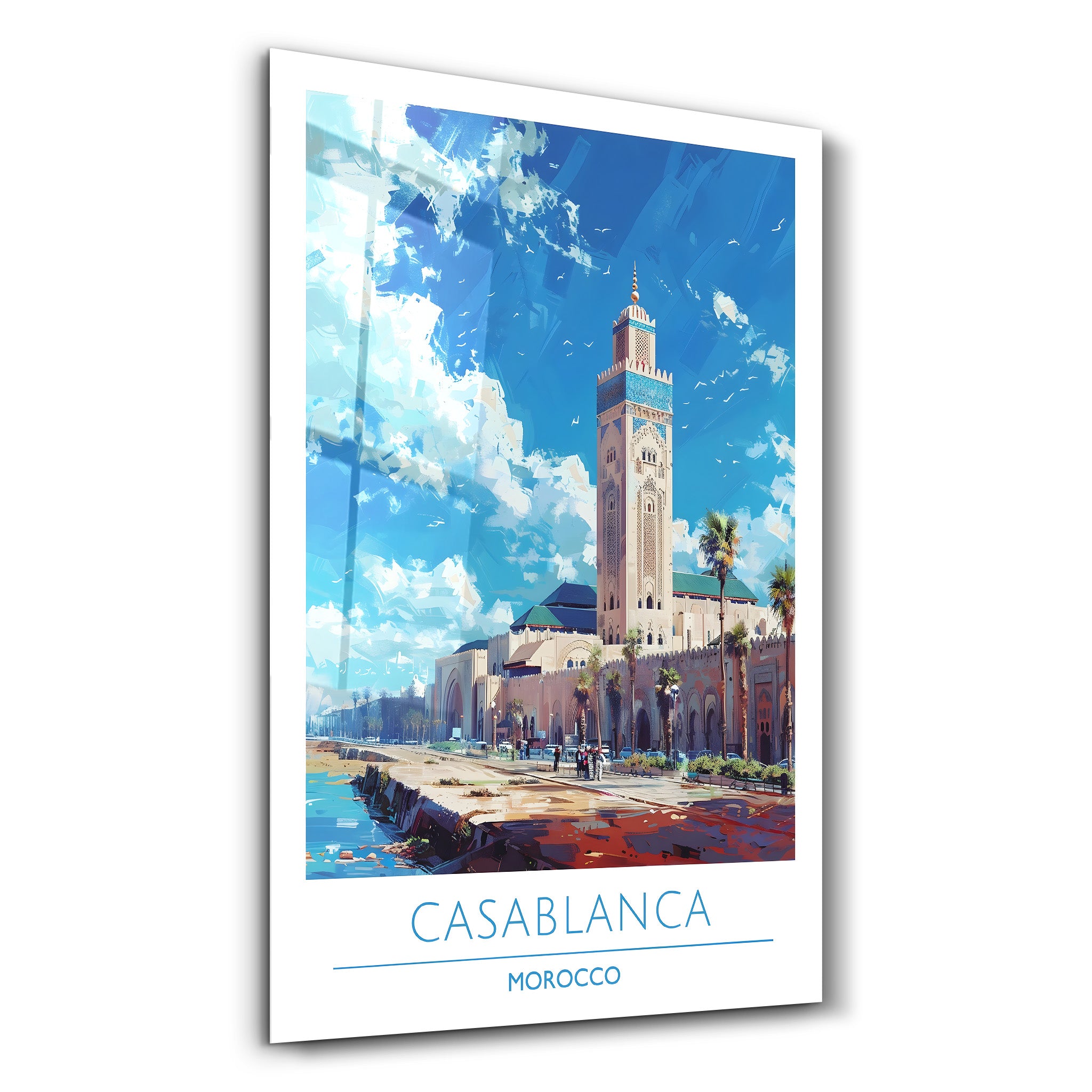 Casablanca Marokko-Reiseposter | <tc>Glasbild</tc>