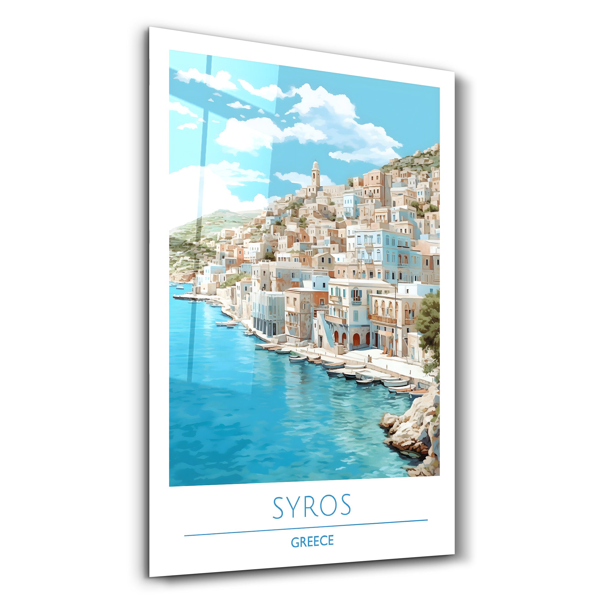 Syros Griechenland-Reiseposter | <tc>Glasbild</tc>