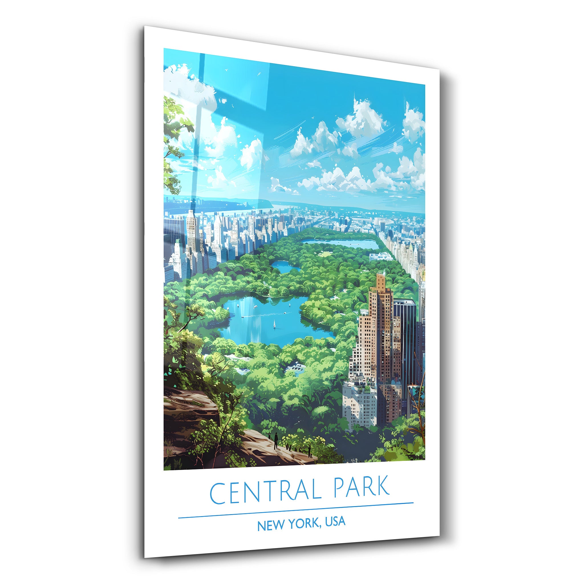 Central Park-New York USA-Reiseposter | <tc>Glasbild</tc>