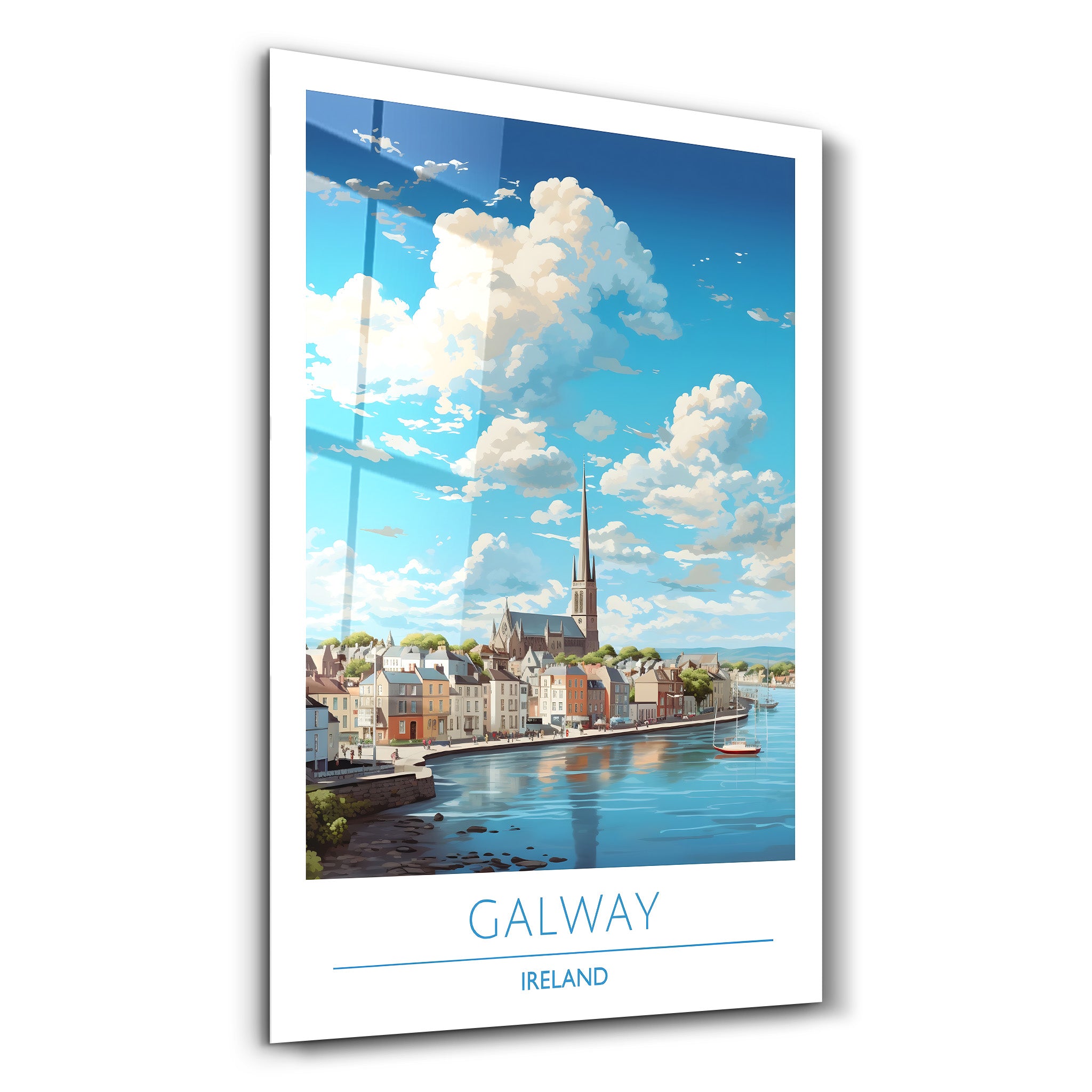 Galway Irland-Reiseposter | <tc>Glasbild</tc>