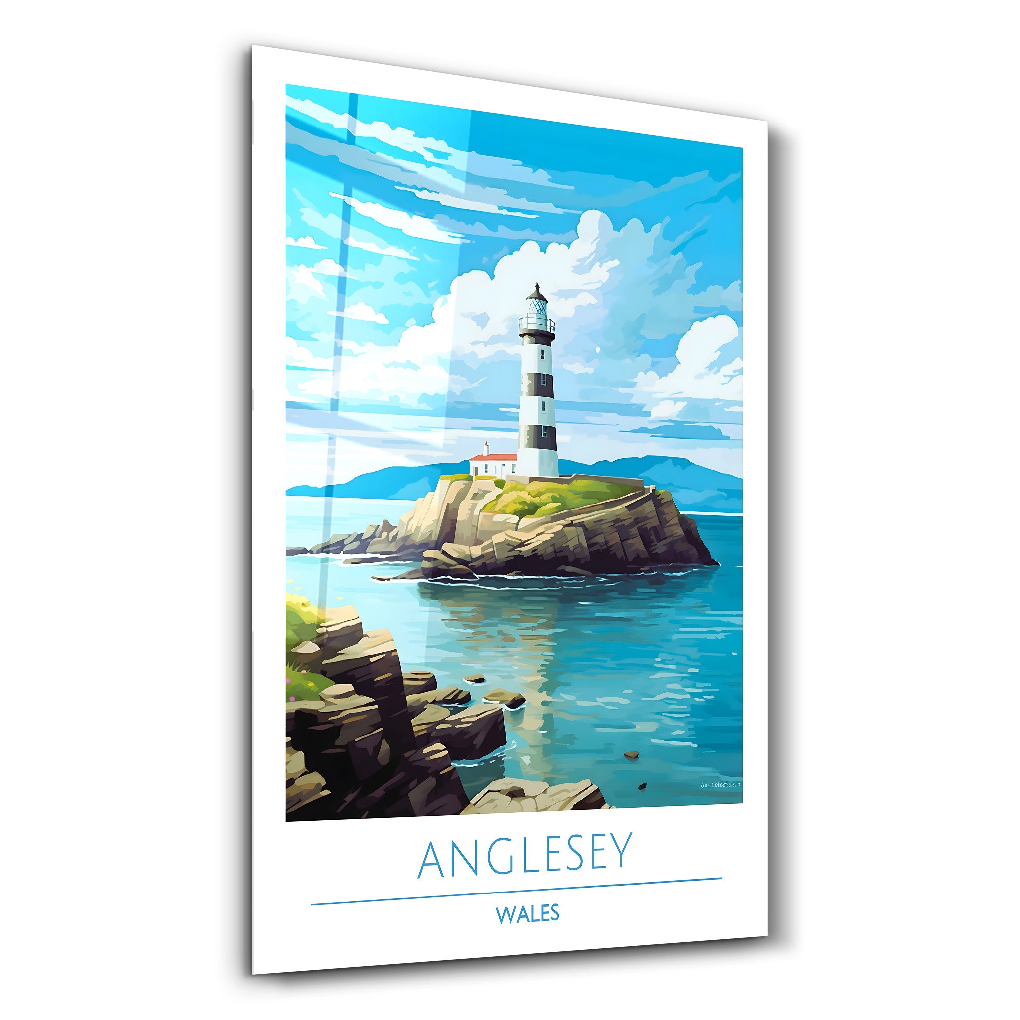 Anglesey Pays de Galles-Affiches de voyage | Art mural en verre