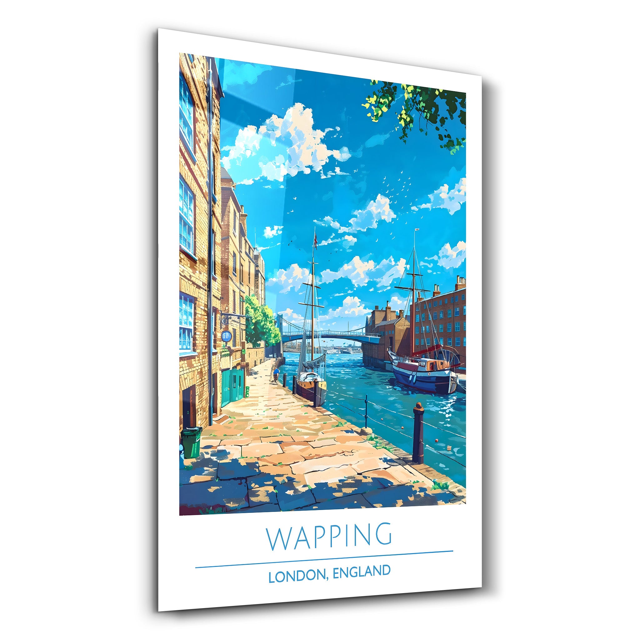 Wapping-London England-Reiseposter | <tc>Glasbild</tc>