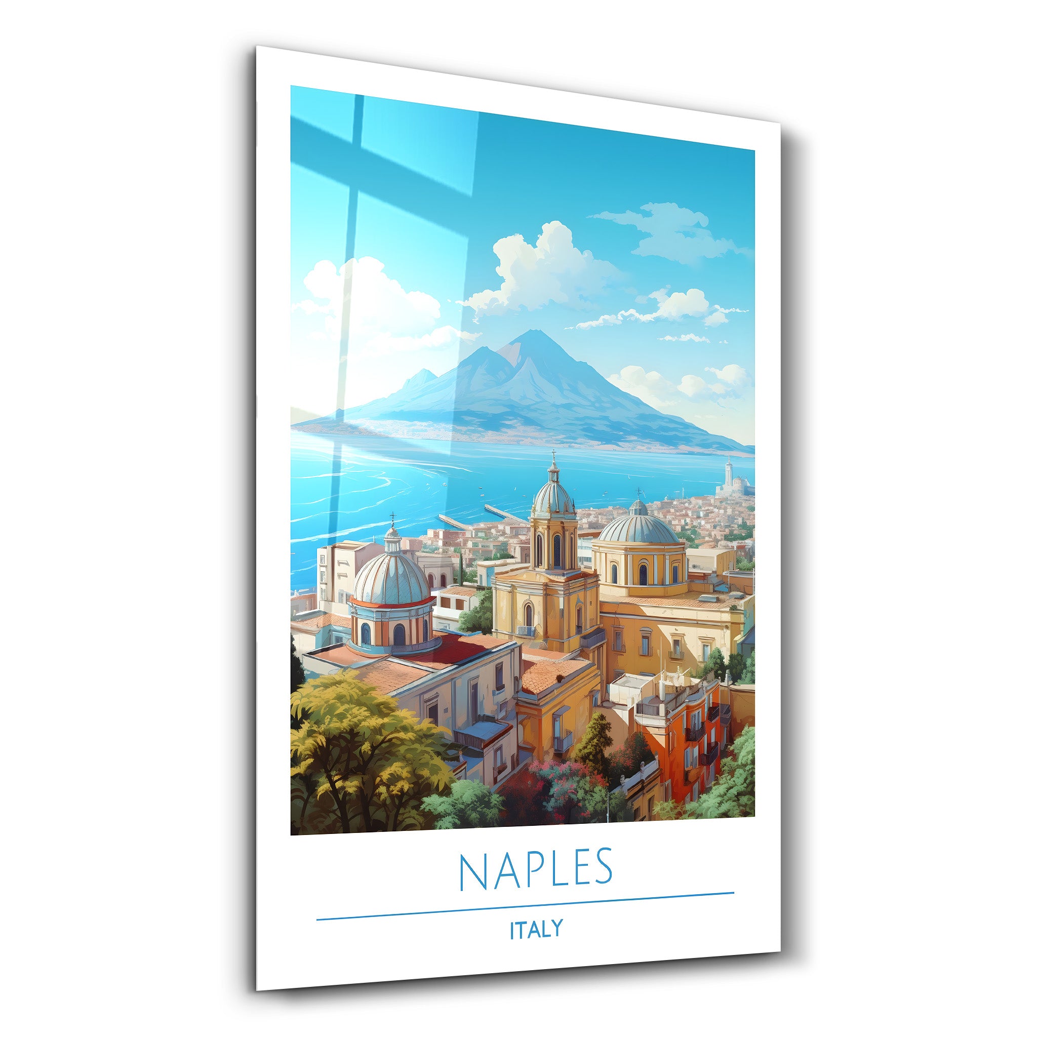 Naples Italie-Affiches de voyage | Art mural en verre