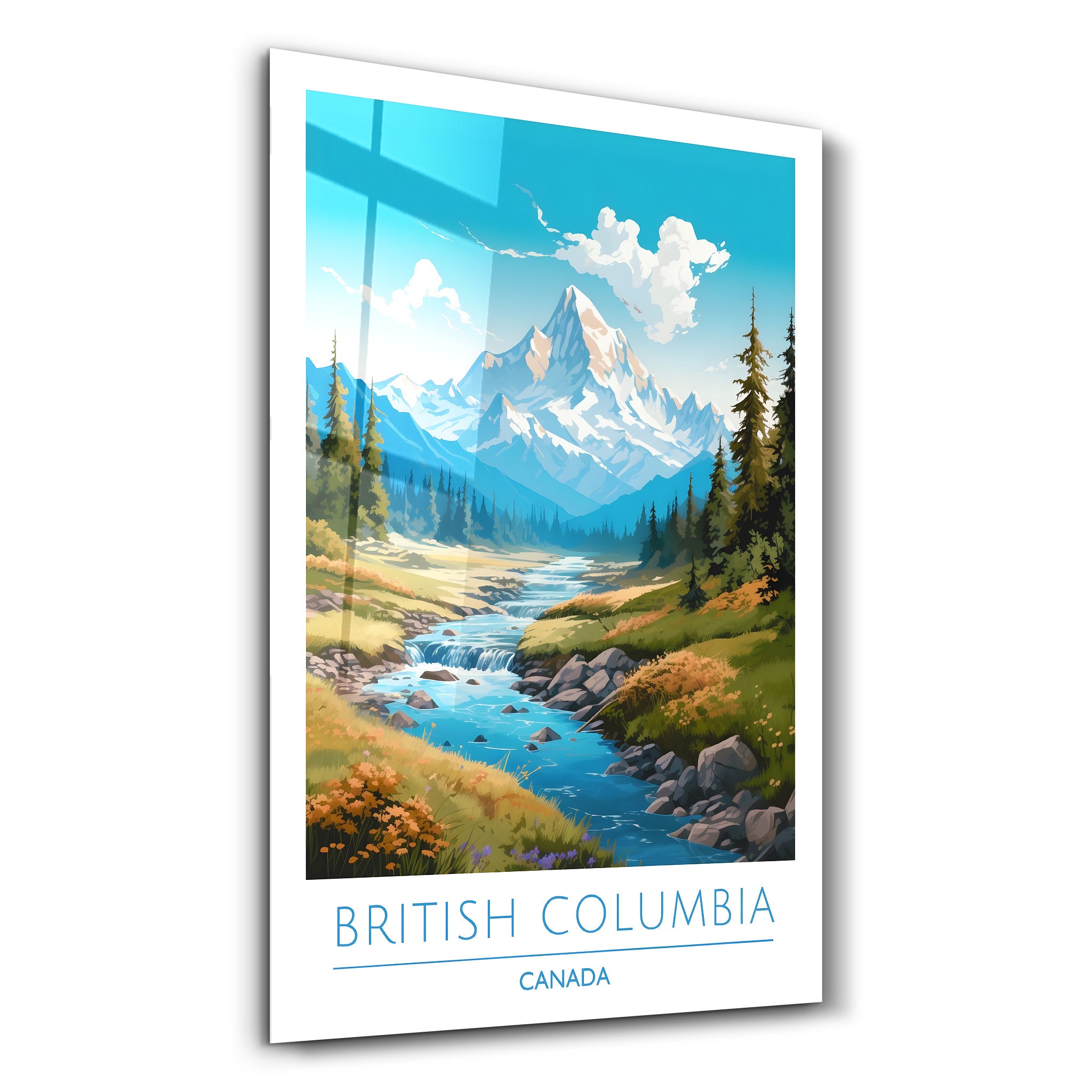 Colombie-Britannique Canada-Affiches de voyage | Art mural en verre