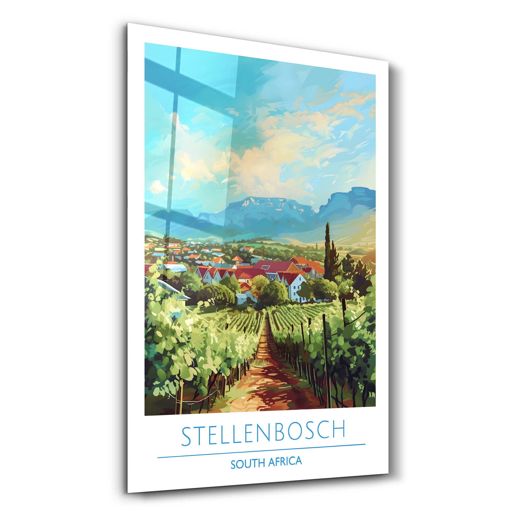 Stellenbosch Südafrika-Reiseposter | <tc>Glasbild</tc>