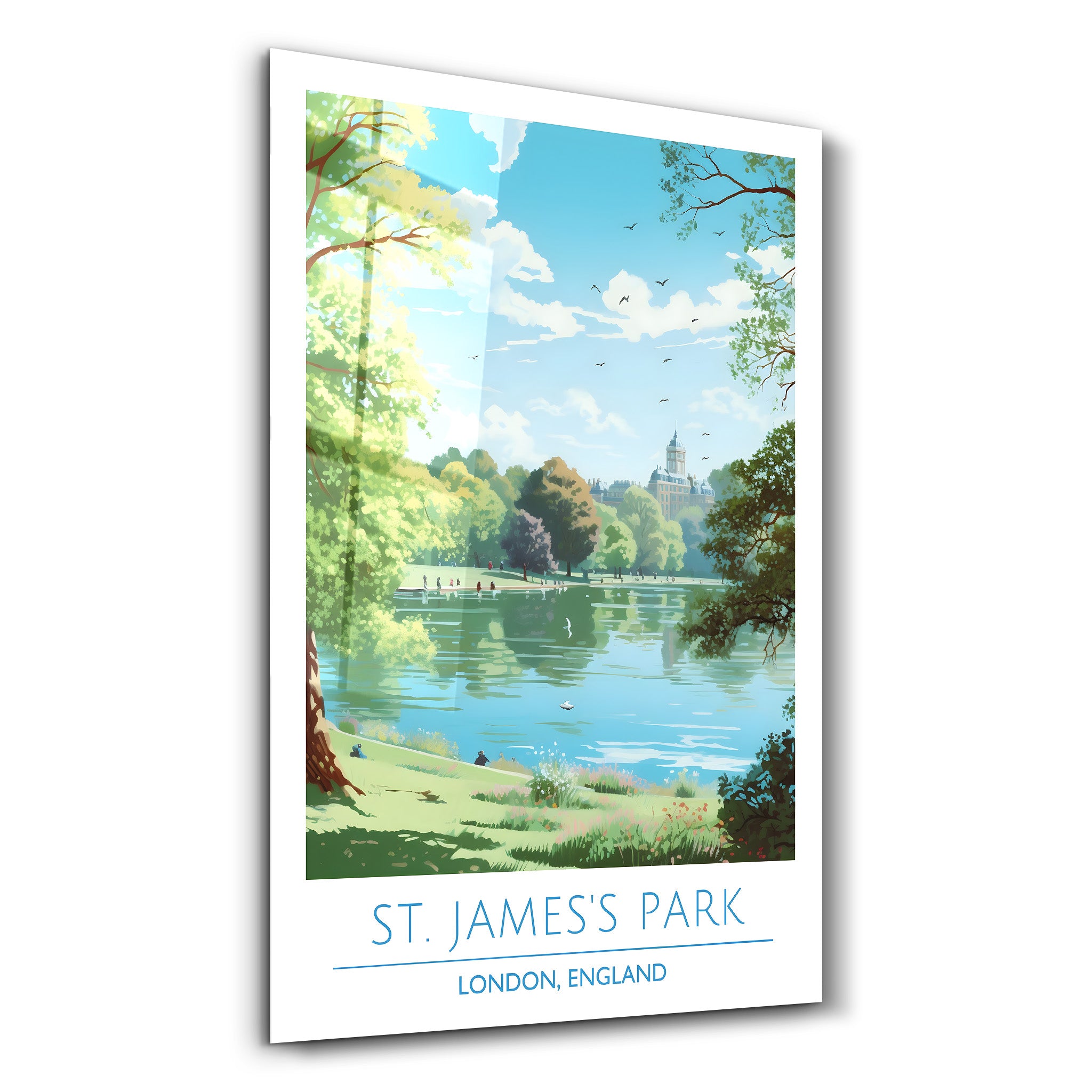 St. James Park- London England-Travel Posters | Glass Wall Art