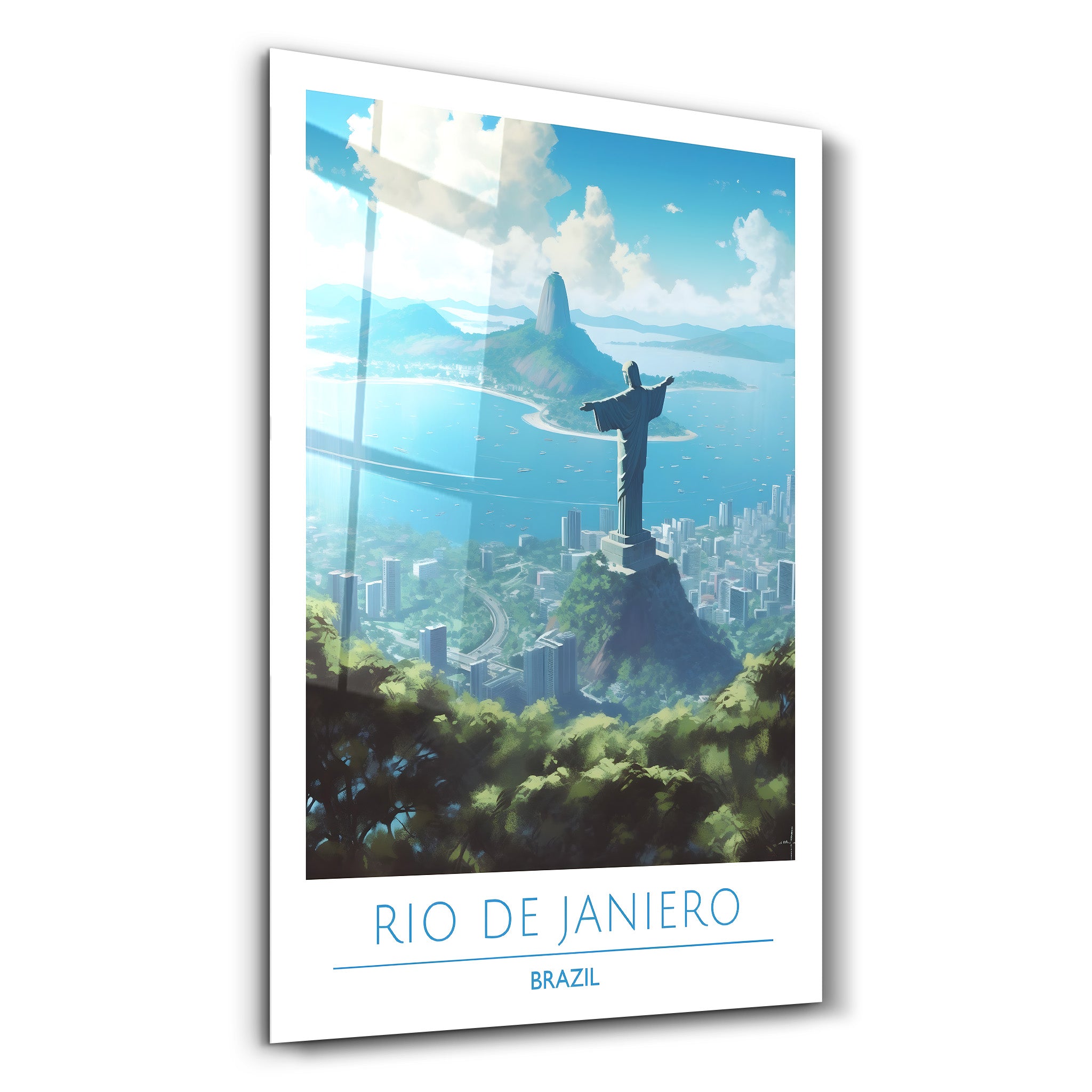 Rio De Janiero Brasilien-Reiseposter | <tc>Glasbild</tc>