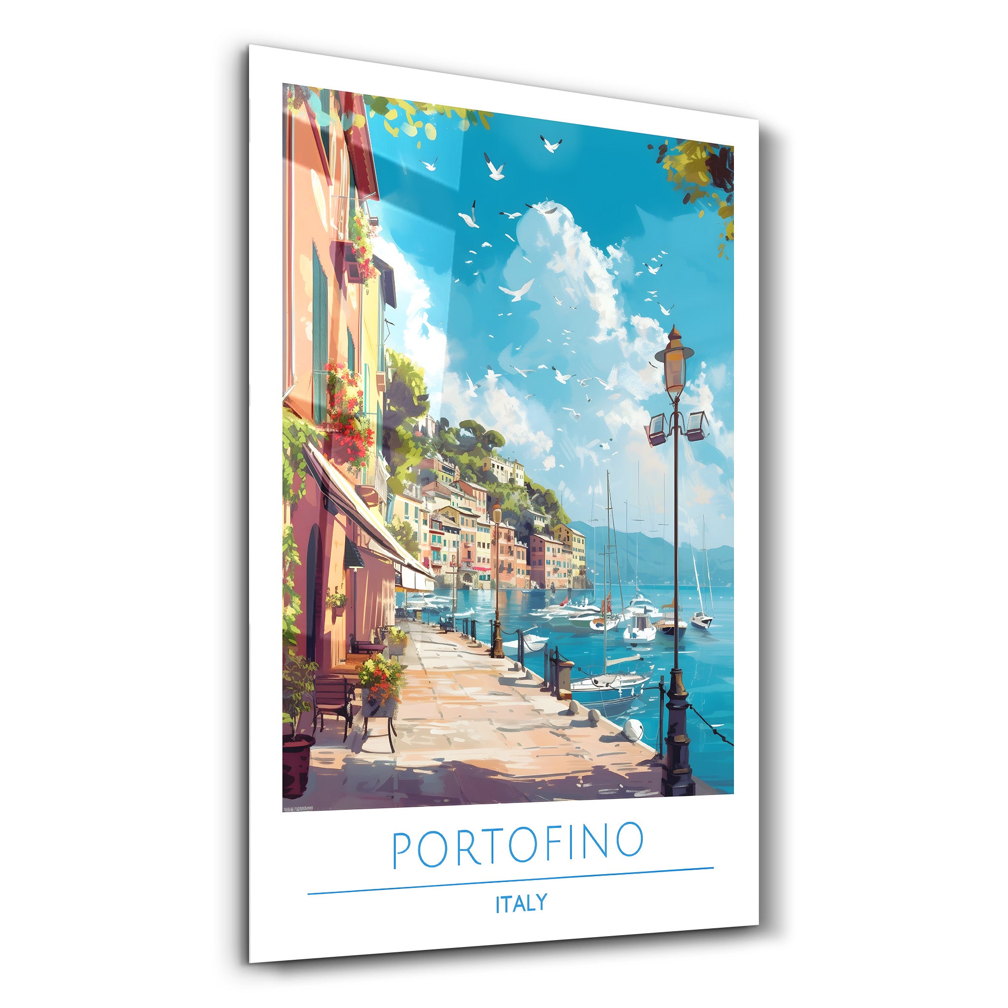 Portofino Italy-Travel Posters | Glass Wall Art