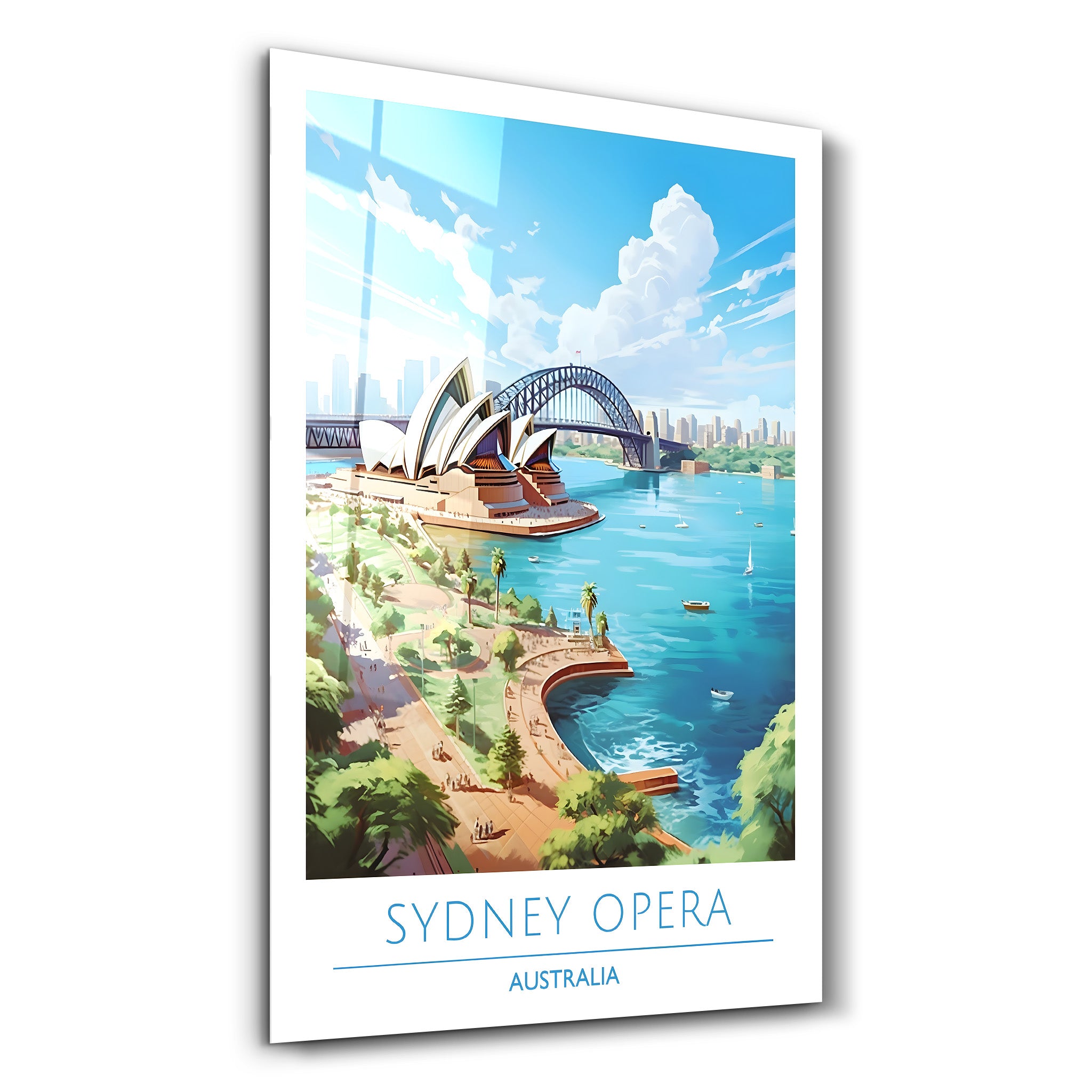 Sydney Opera Australien-Reiseposter | <tc>Glasbild</tc>