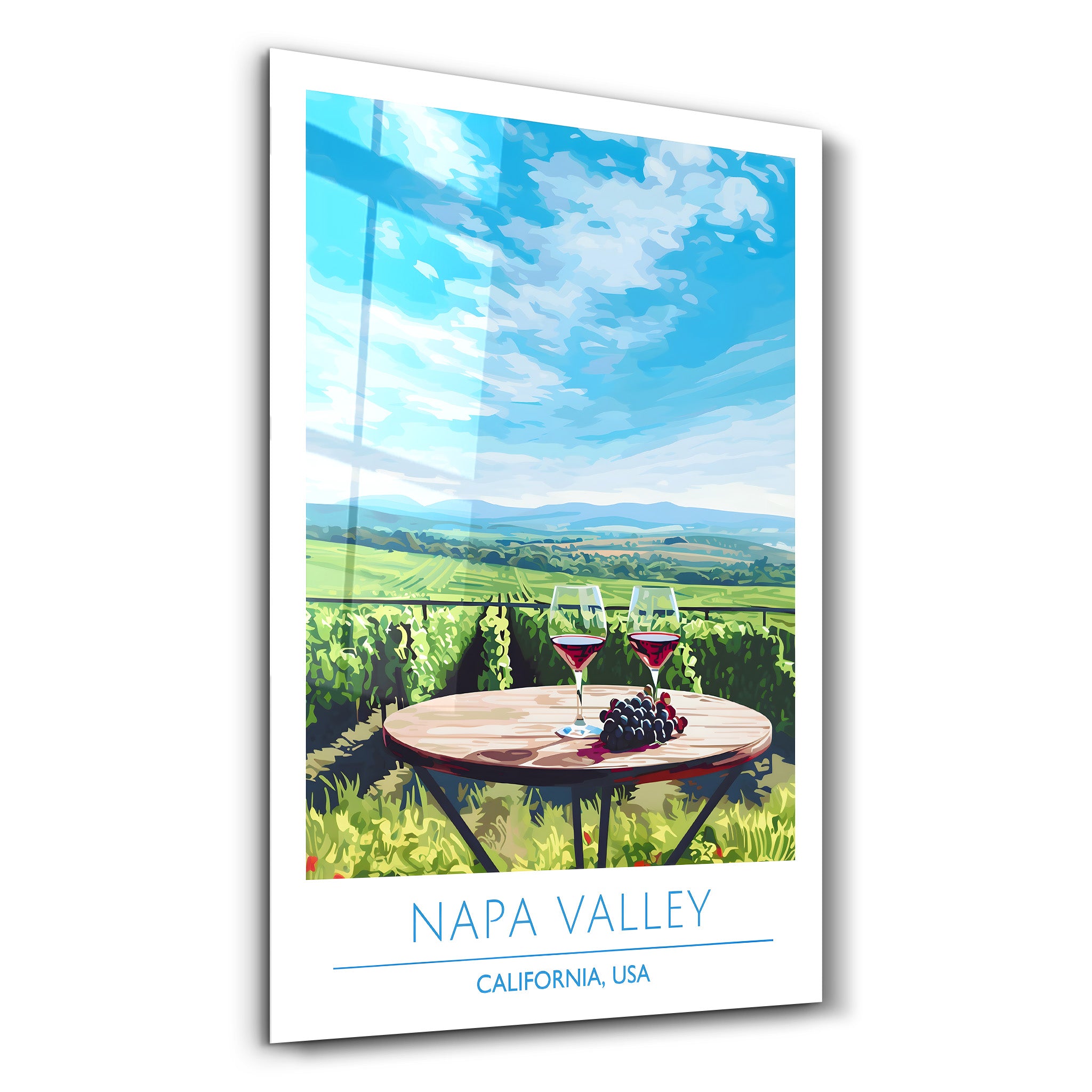 Napa Valley-Kalifornien USA-Reiseposter | <tc>Glasbild</tc>