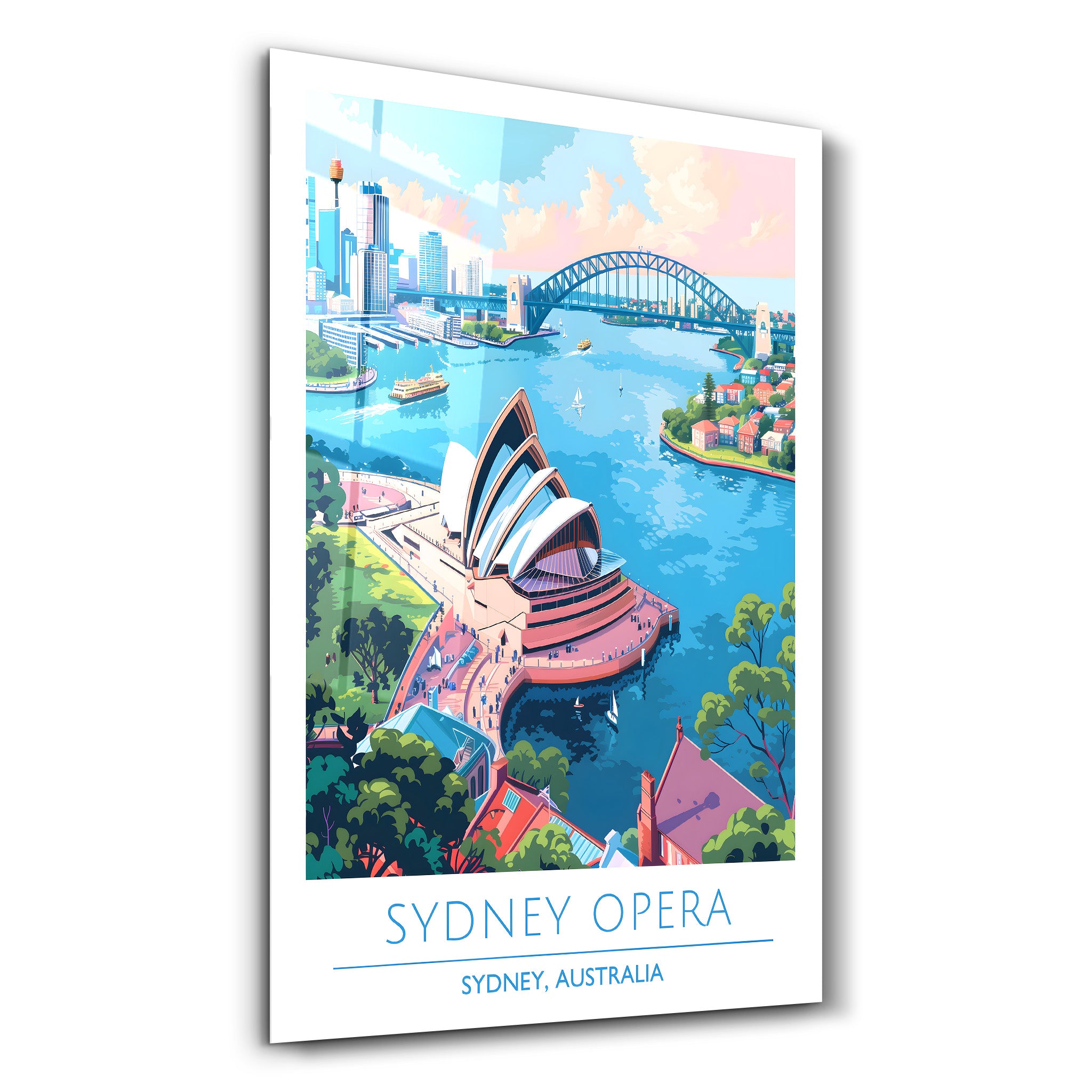 Sydney Opera Australien-Reiseposter | <tc>Glasbild</tc>