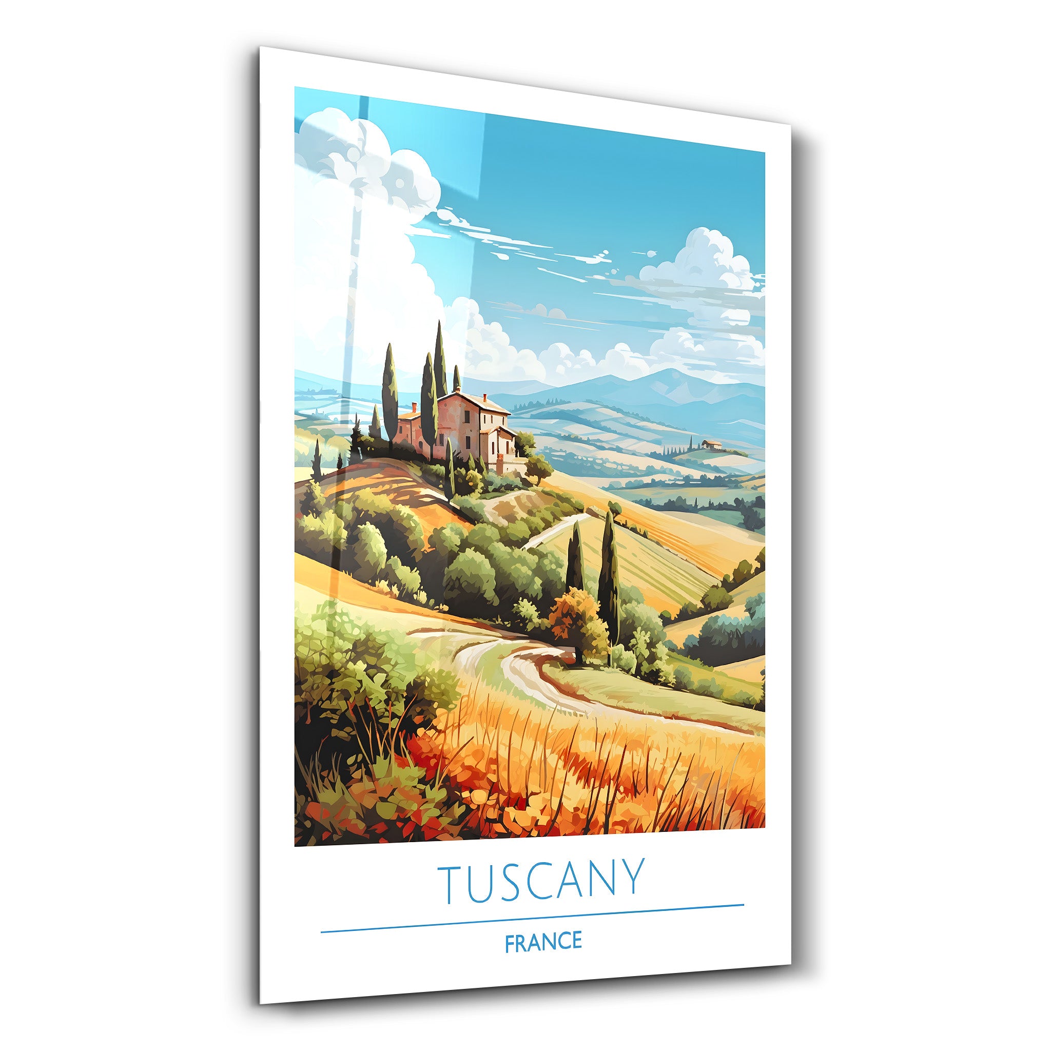 Toscane France-Affiches de voyage | Art mural en verre