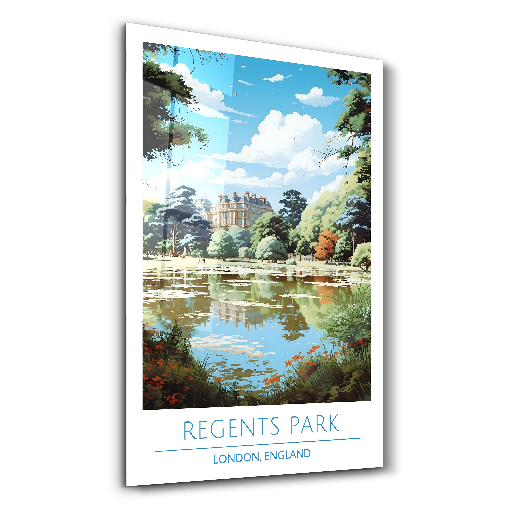 Regents Park-London England-Reiseposter | <tc>Glasbild</tc>