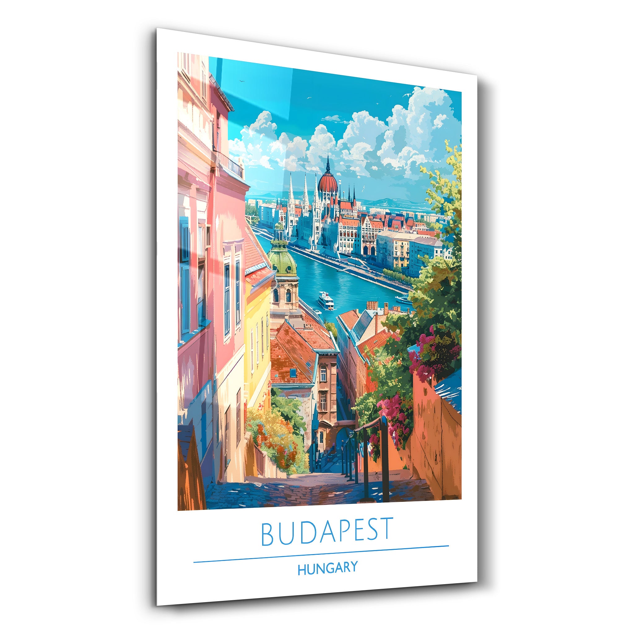 Budapest Ungarn-Reiseposter | <tc>Glasbild</tc>