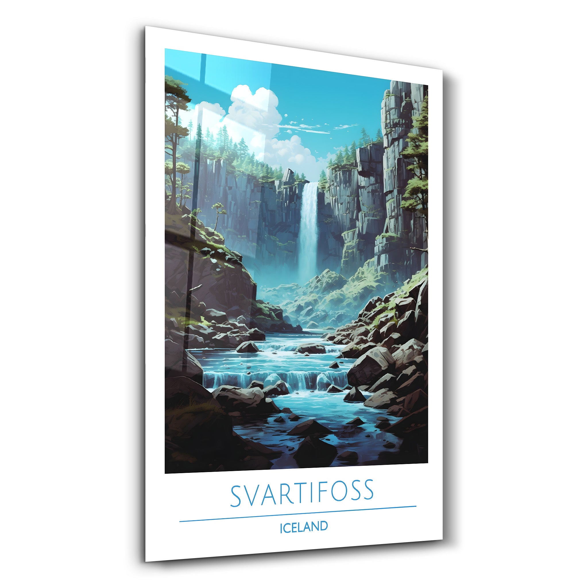 Svartifoss Iceland-Travel Posters | Glass Wall Art