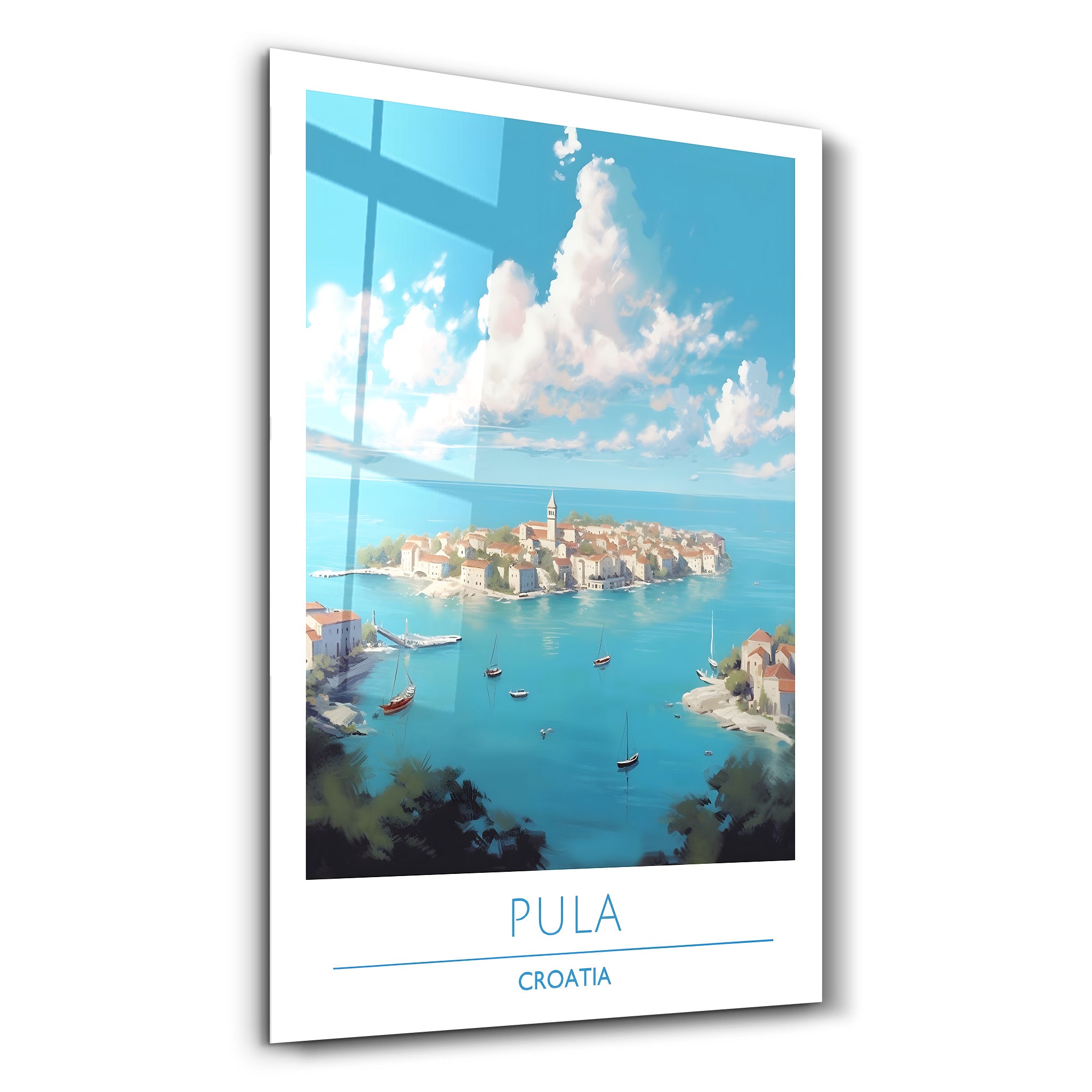 Pula Kroatien-Reiseposter | <tc>Glasbild</tc>