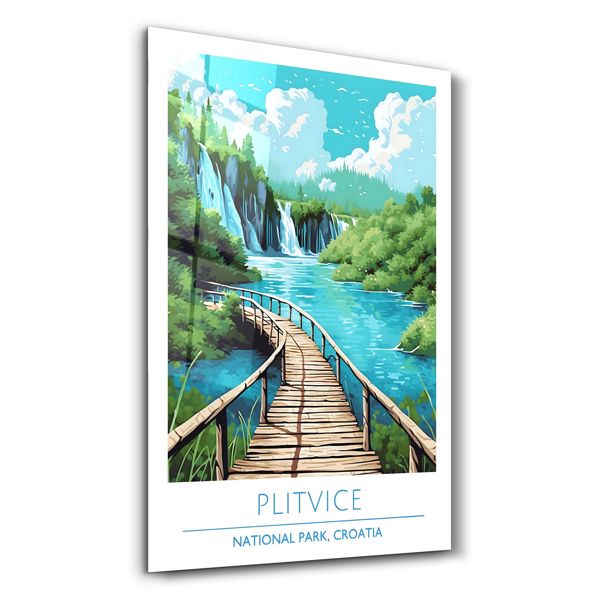 Plitvice-Parc national Croatie-Affiches de voyage | Art mural en verre