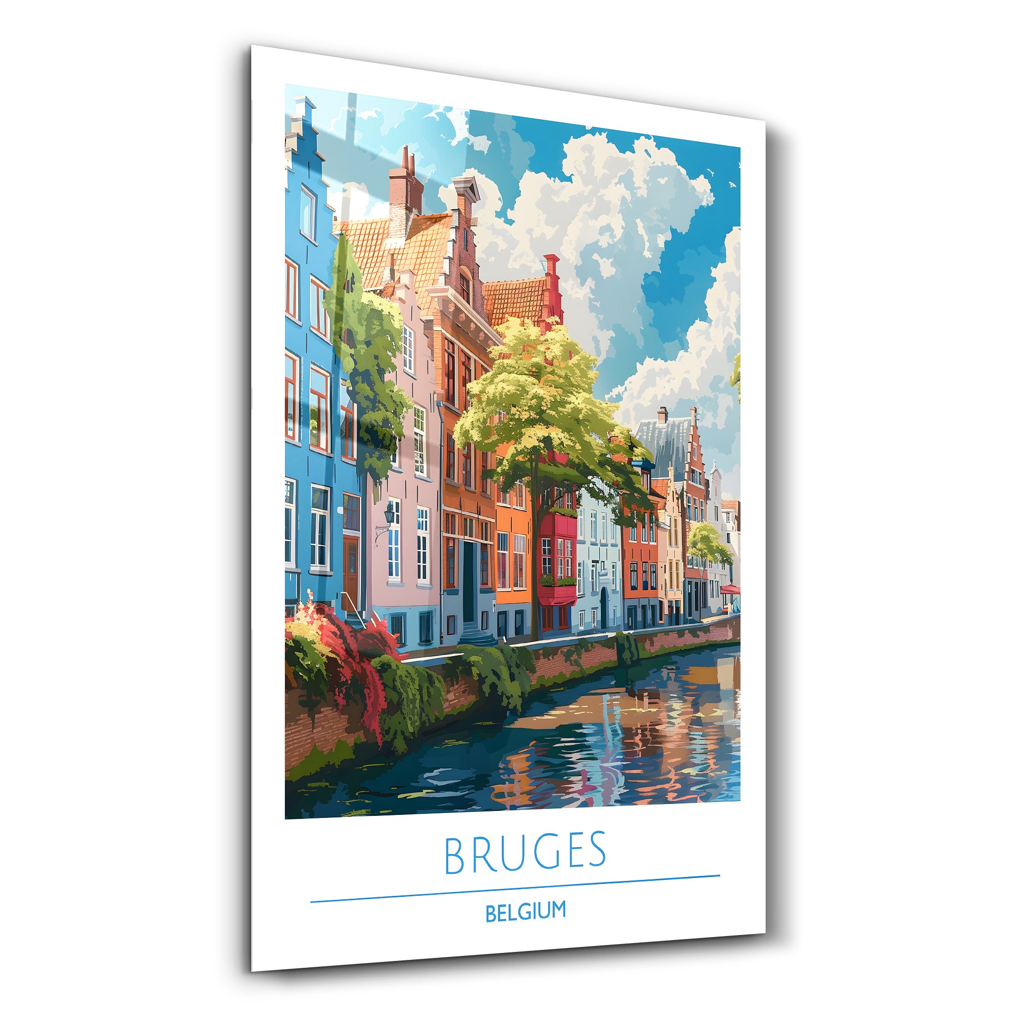 Bruges Belgique-Affiches de voyage | Art mural en verre