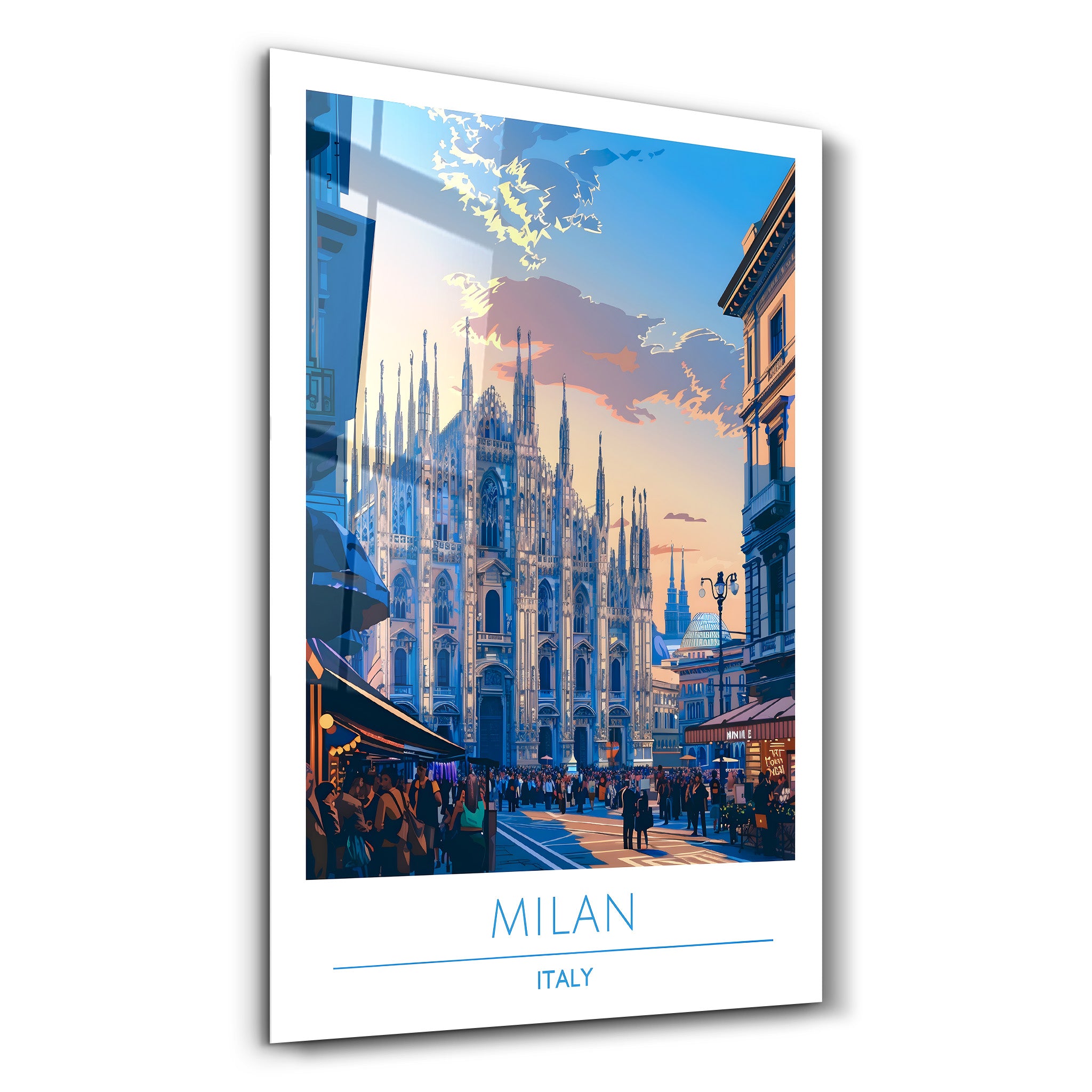 Mailand Italien-Reiseposter | <tc>Glasbild</tc>