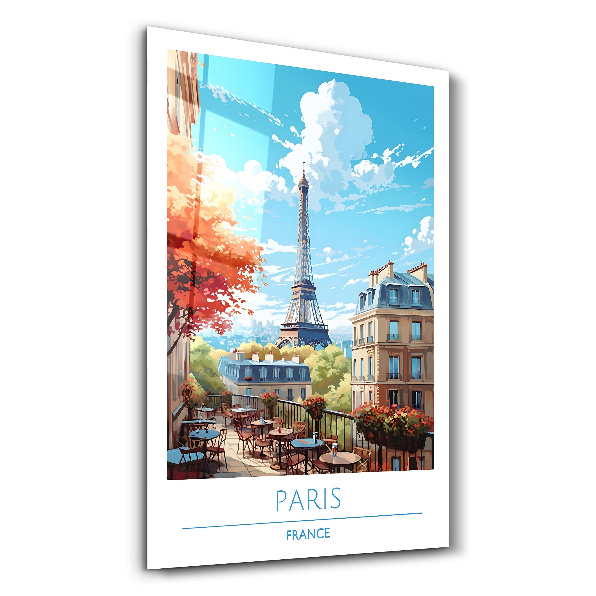 Paris Frankreich-Reiseposter | <tc>Glasbild</tc>