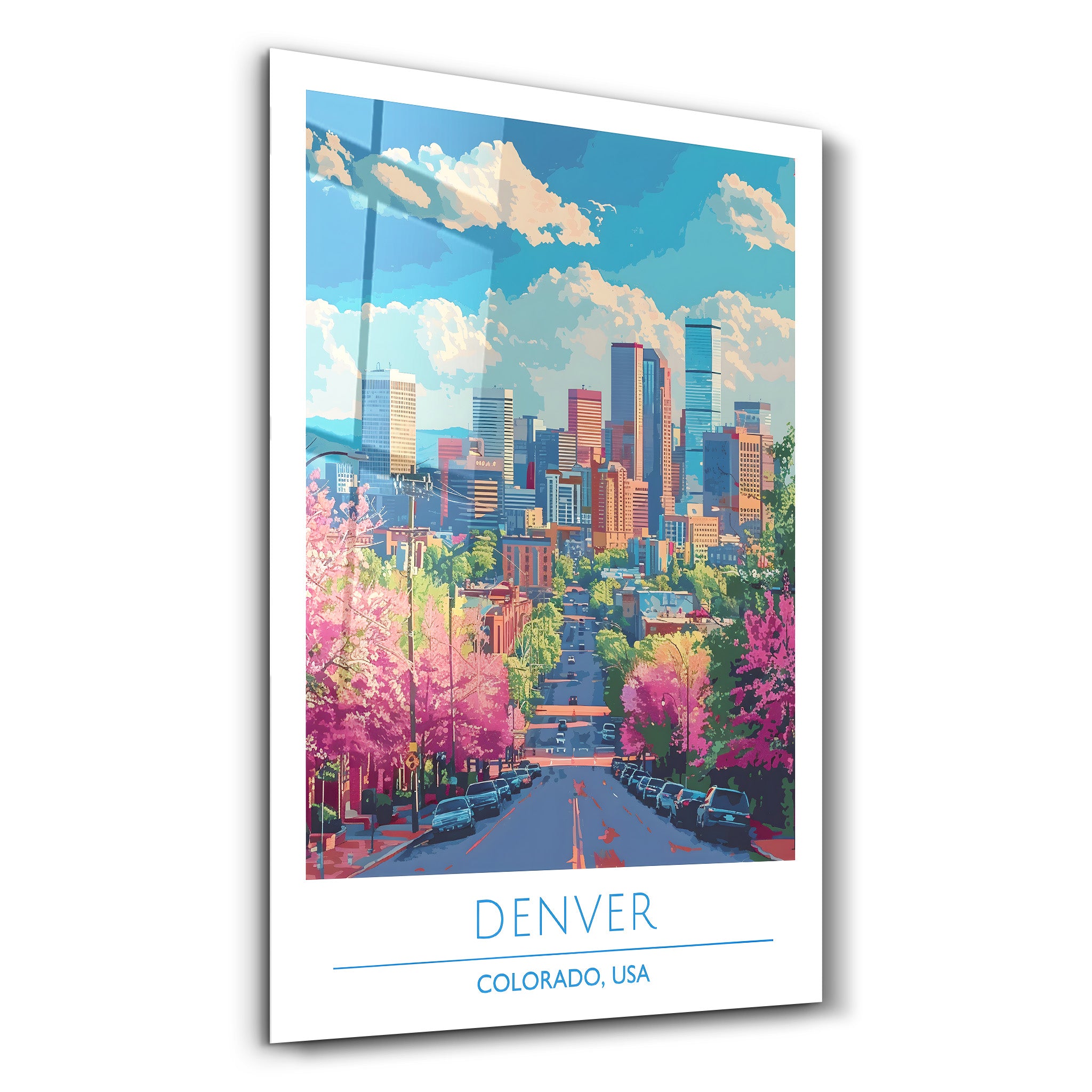 Denver-Colorado USA-Reiseposter | <tc>Glasbild</tc>