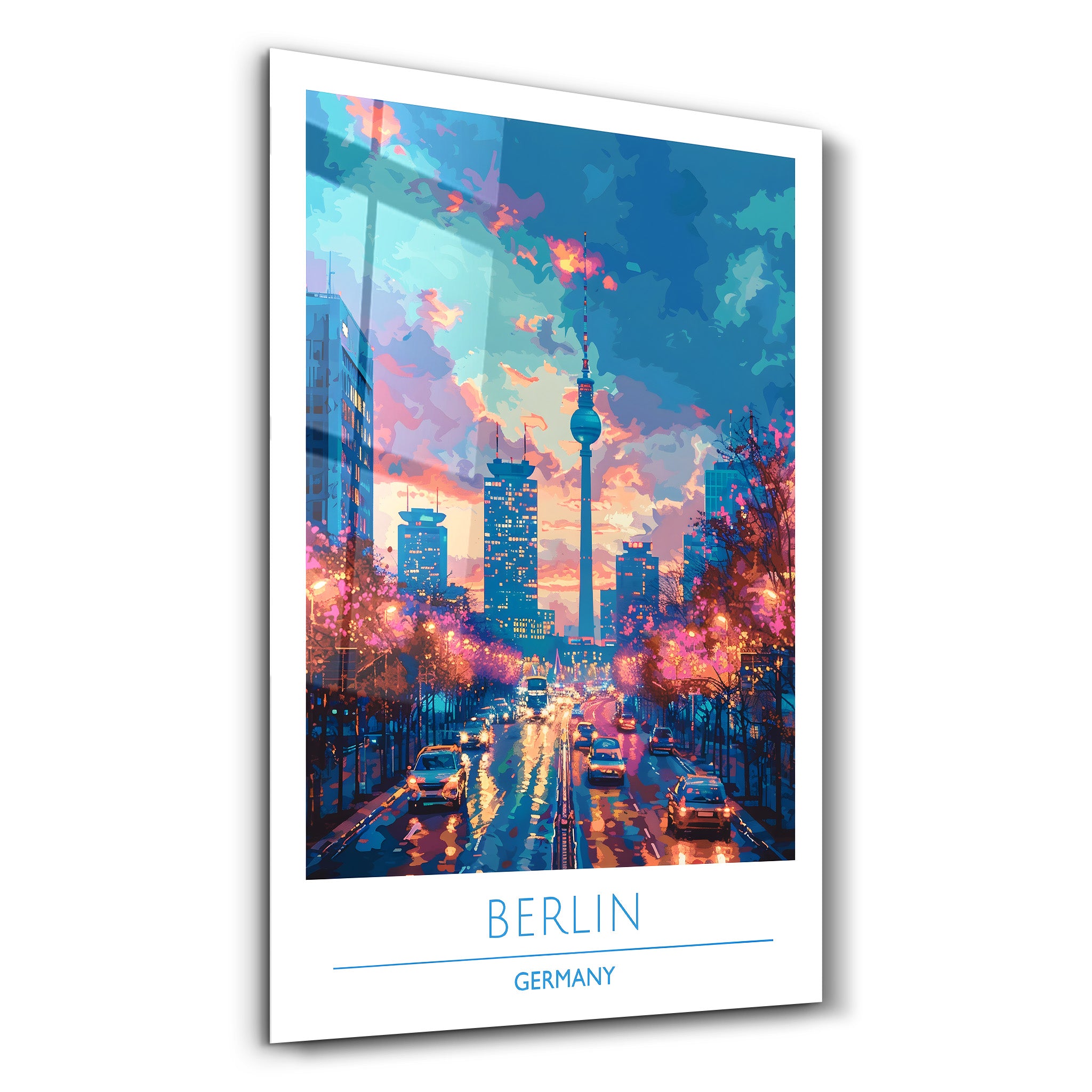 Berlin Deutschland-Reiseposter | <tc>Glasbild</tc>