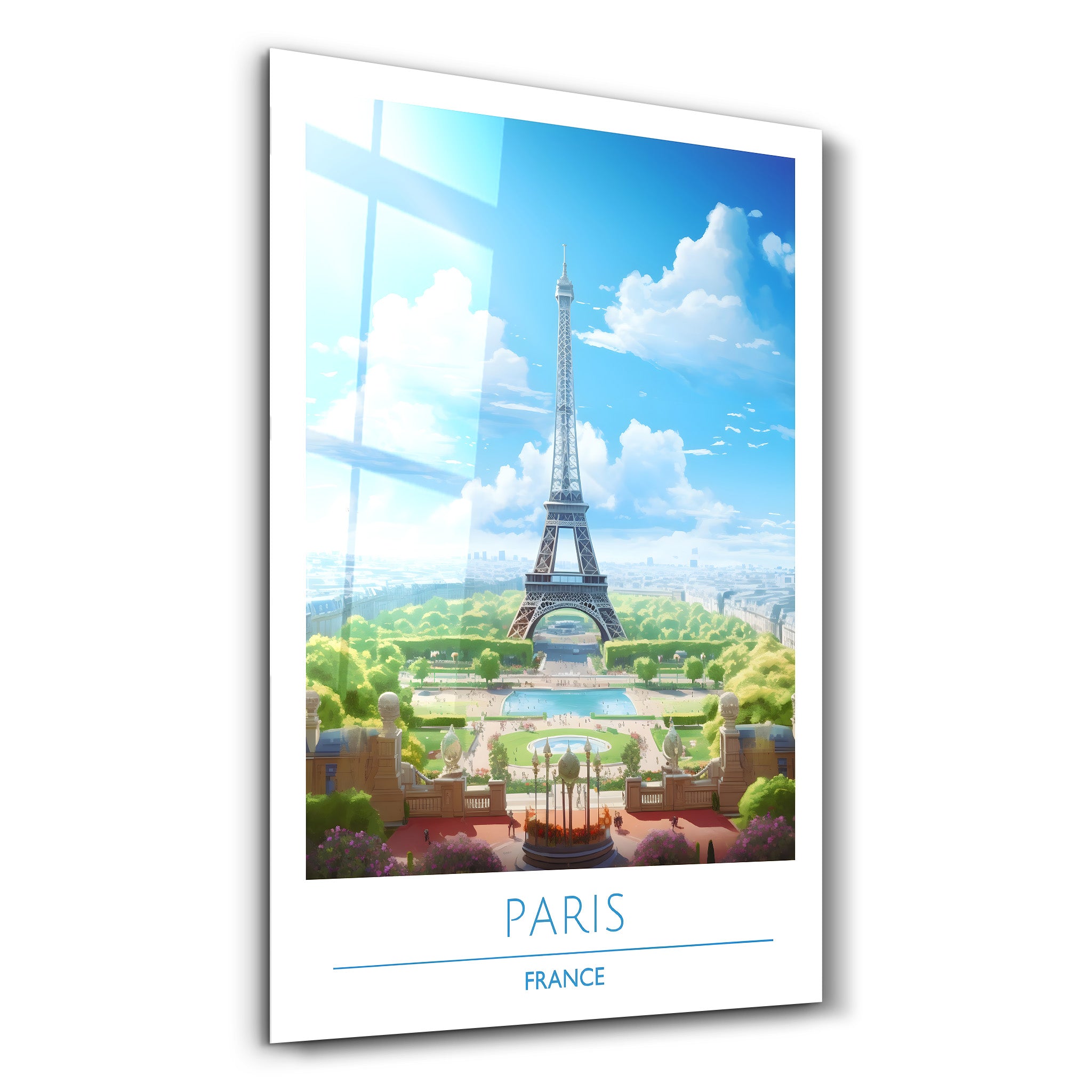 Paris Frankreich-Reiseposter | <tc>Glasbild</tc>