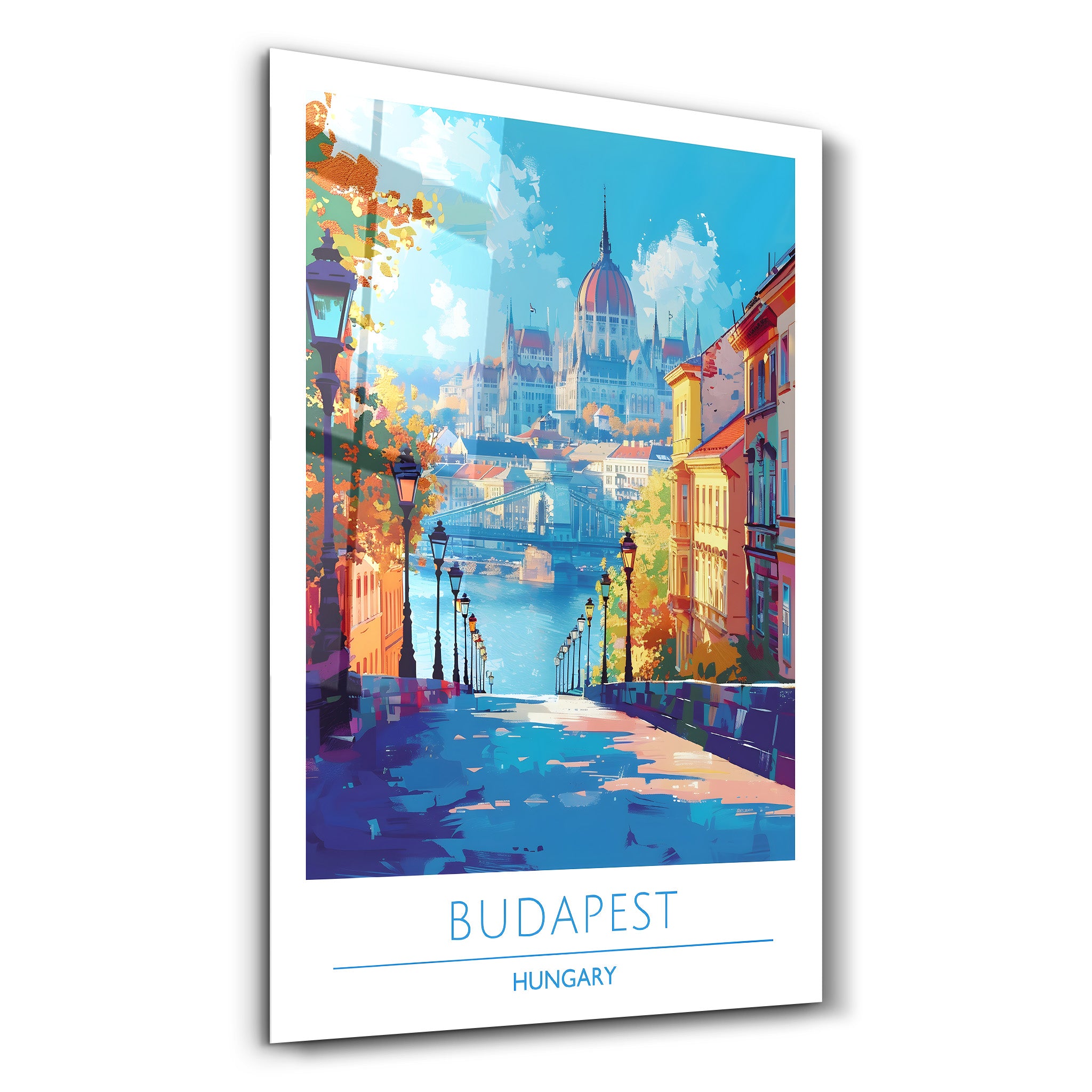 Budapest Ungarn-Reiseposter | <tc>Glasbild</tc>