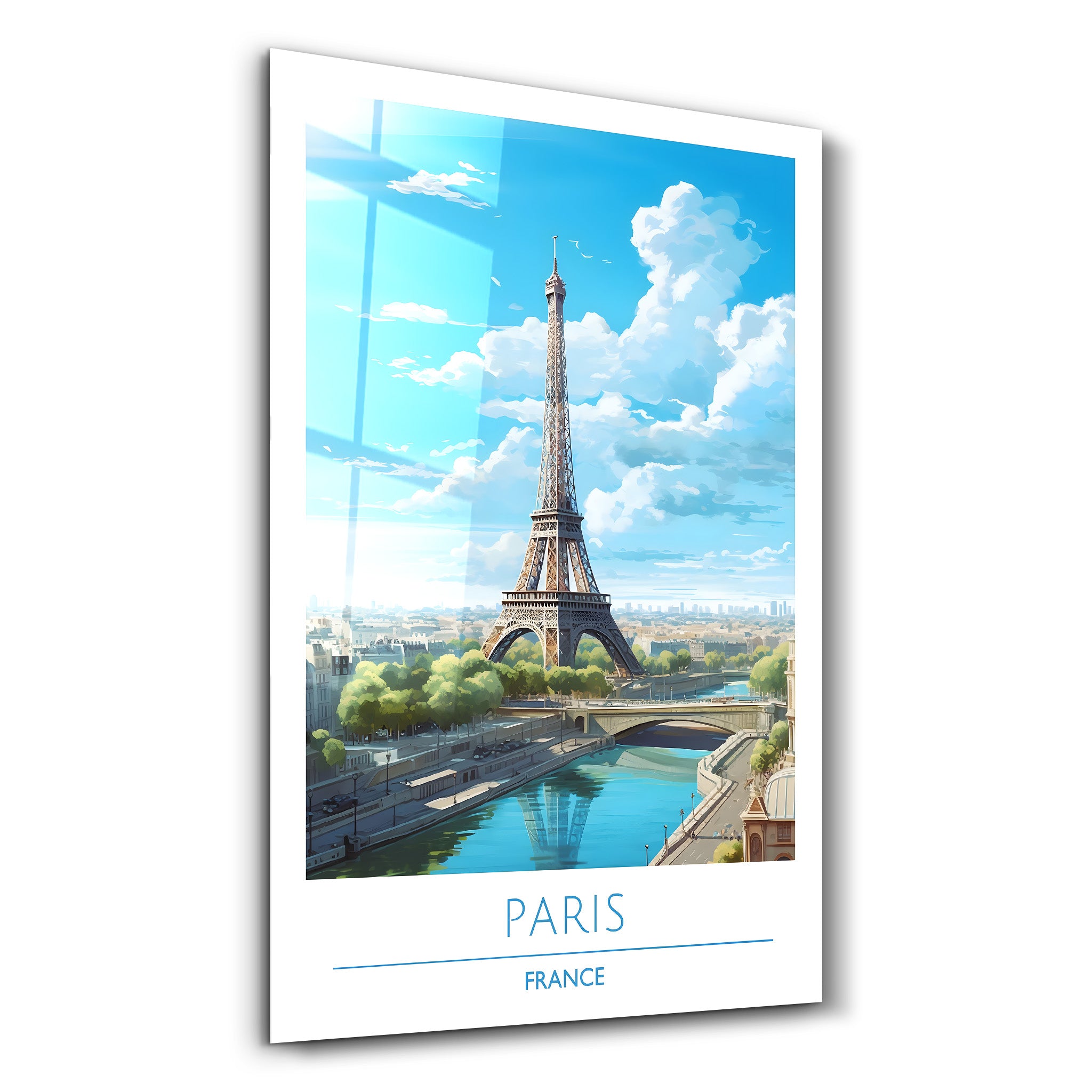 Paris Frankreich-Reiseposter | <tc>Glasbild</tc>