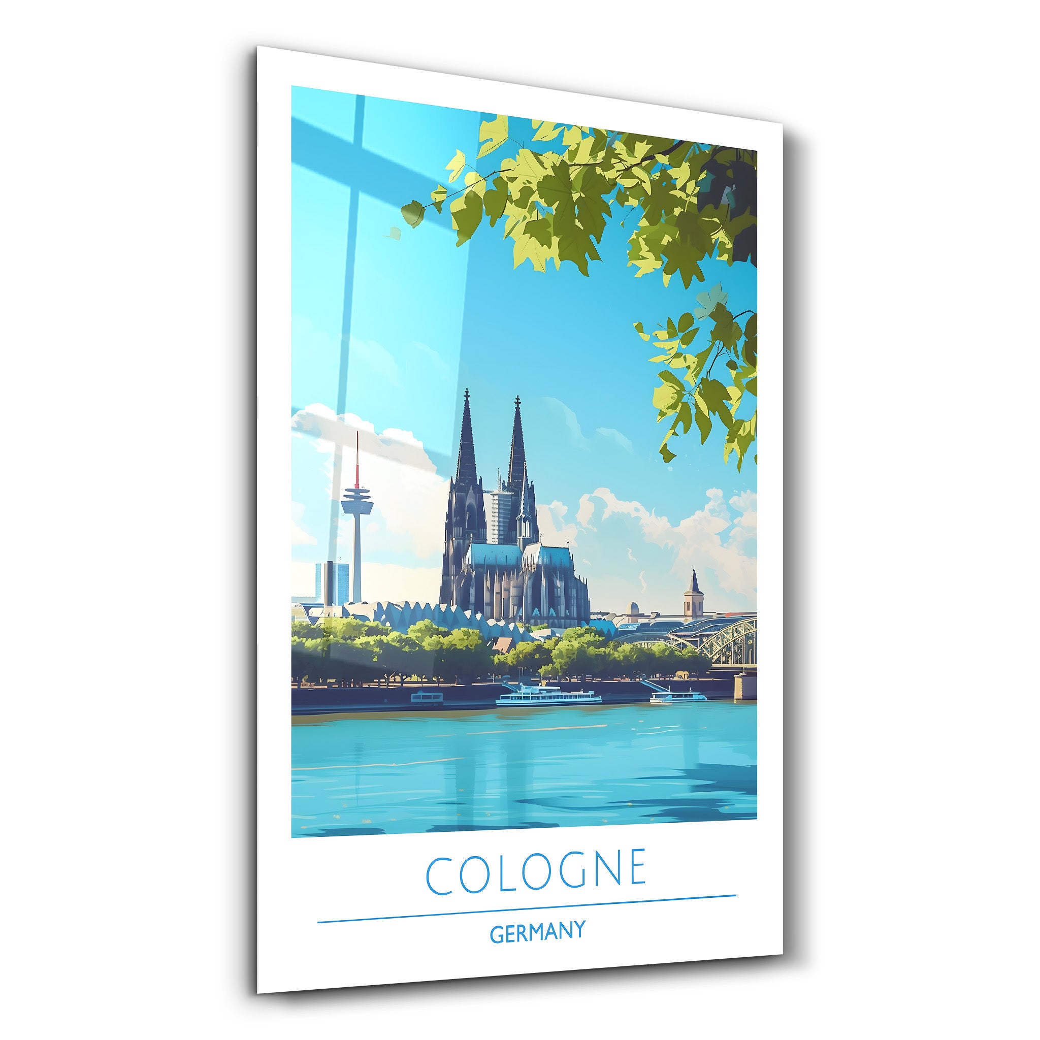 Köln Deutschland-Reiseposter | <tc>Glasbild</tc>