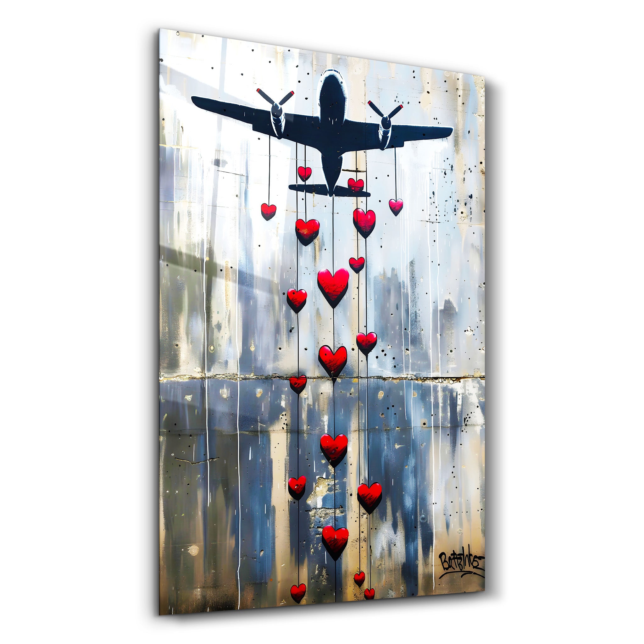 Love Bombing Banksy Style - Art mural en verre