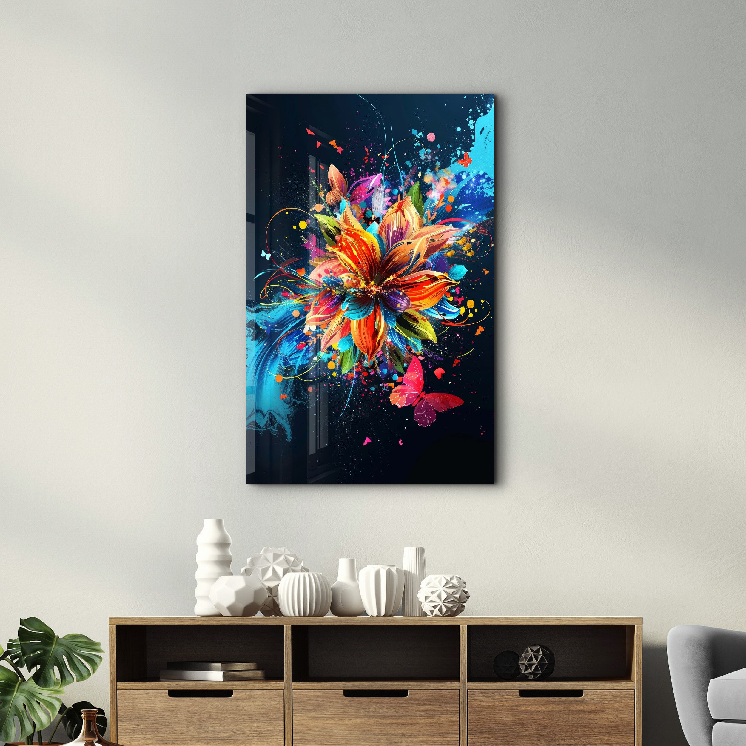 Spring Flowers - Glass Wall Art