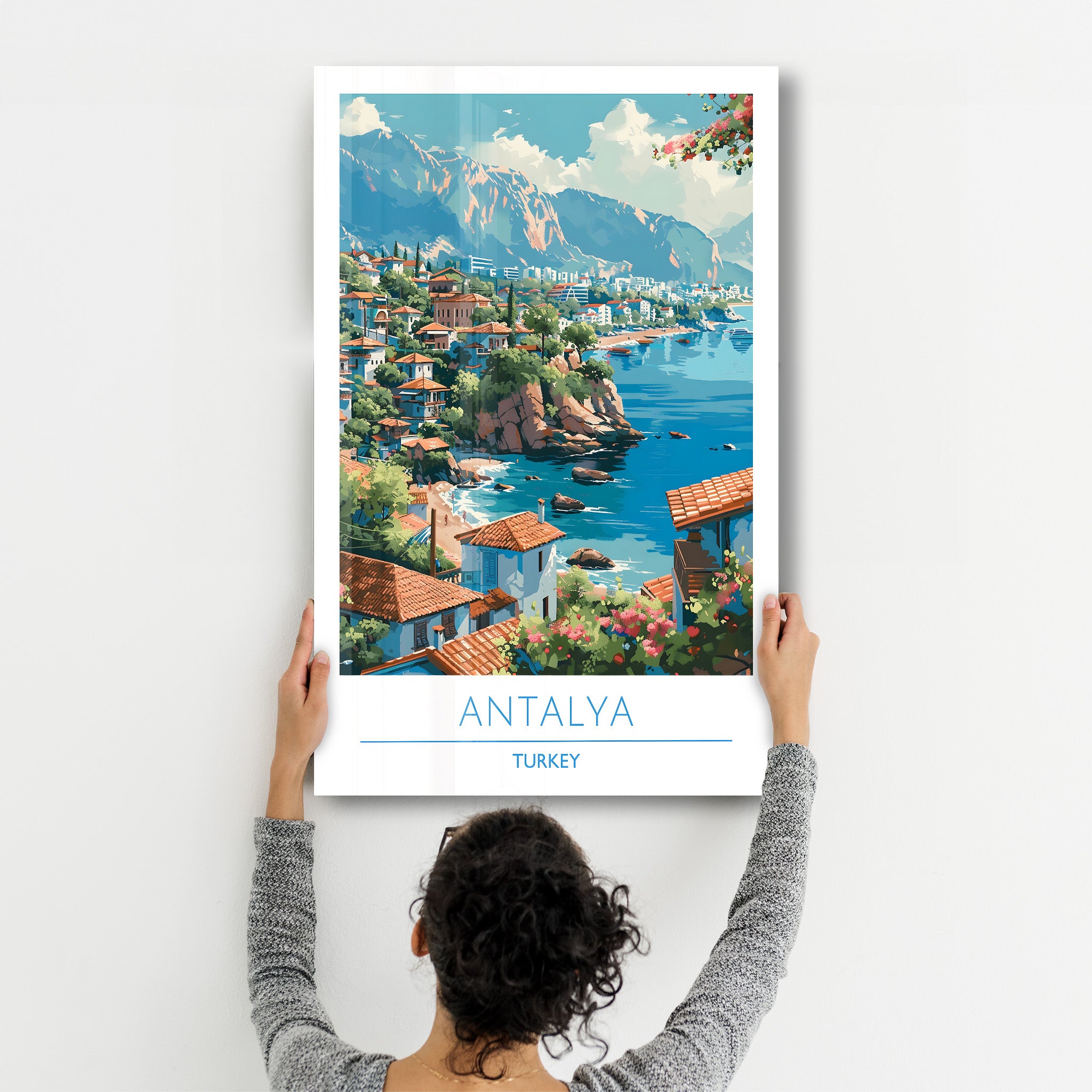 Antalya Türkei-Reiseposter | <tc>Glasbild</tc>