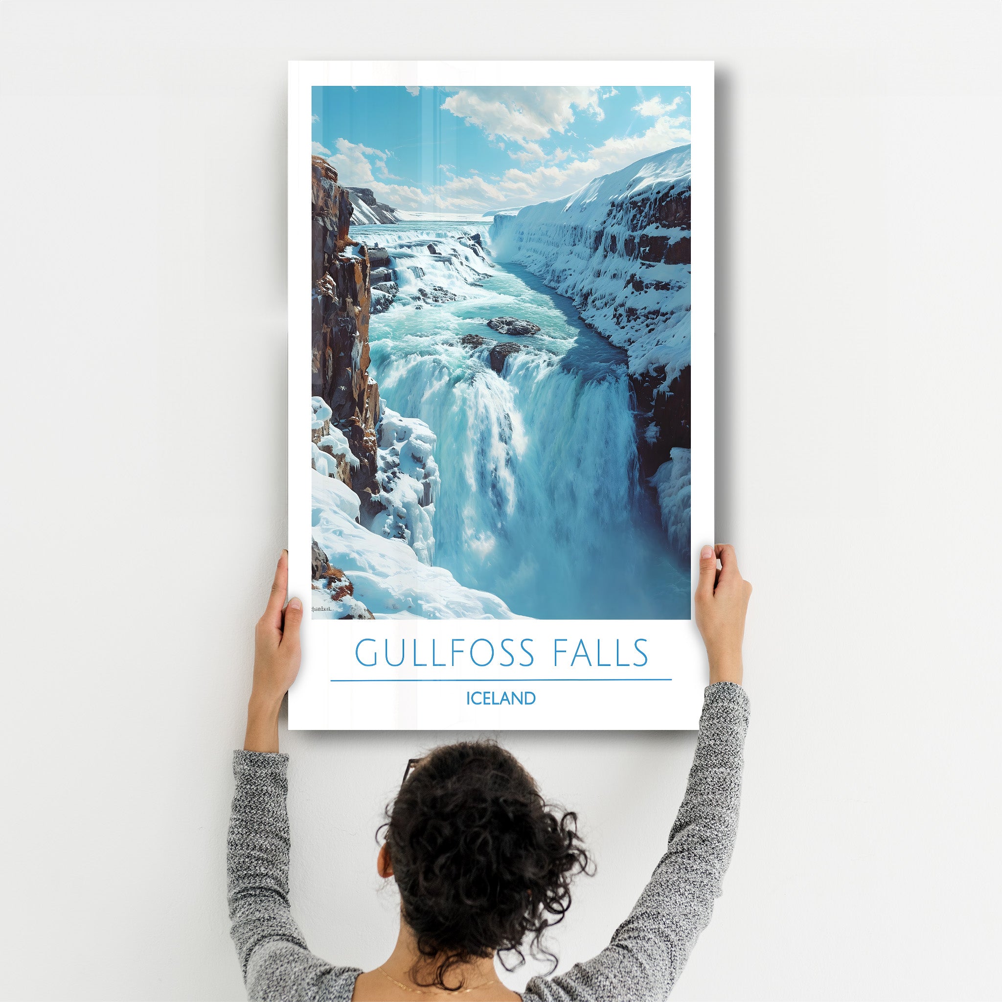 Gullfoss Iceland-Travel Posters | Glass Wall Art