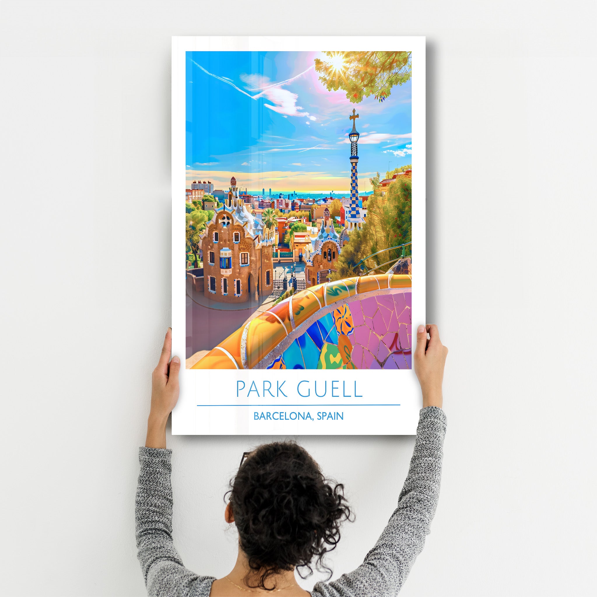 Parc Guell-Barcelone Espagne-Affiches de voyage | Art mural en verre