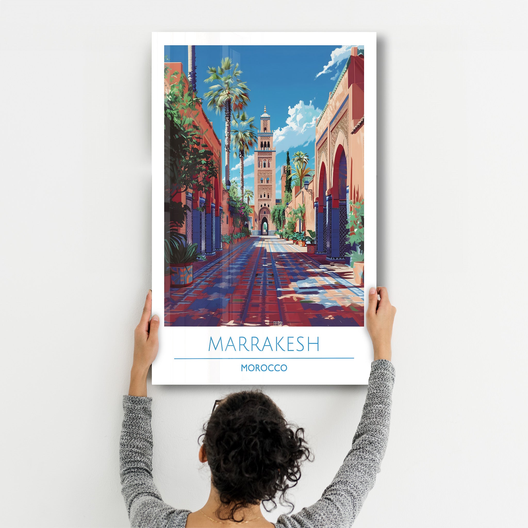 Marrakesch Marokko-Reiseposter | <tc>Glasbild</tc>