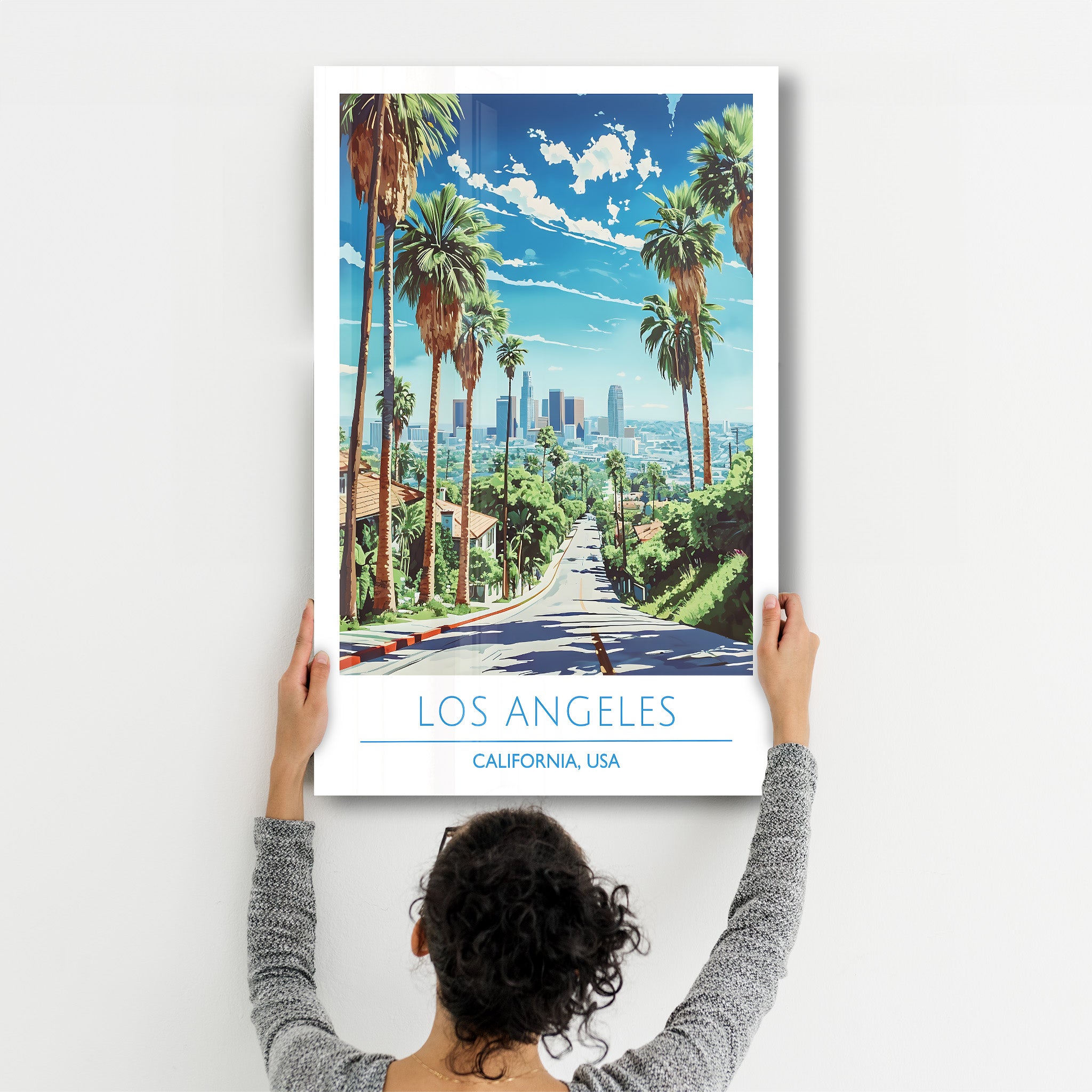 Los Angeles-Kalifornien USA-Reiseposter | <tc>Glasbild</tc>