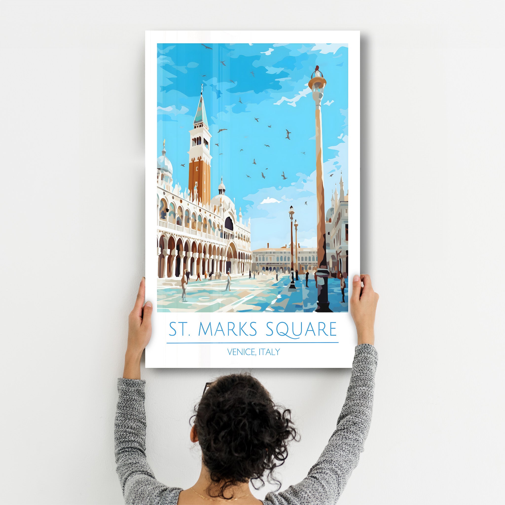 Markusplatz-Venedig Italien-Reiseposter | <tc>Glasbild</tc>