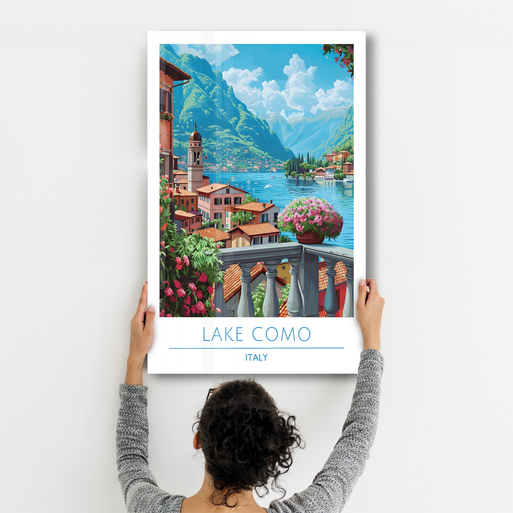 Lake Como Italy-Travel Posters | Glass Wall Art