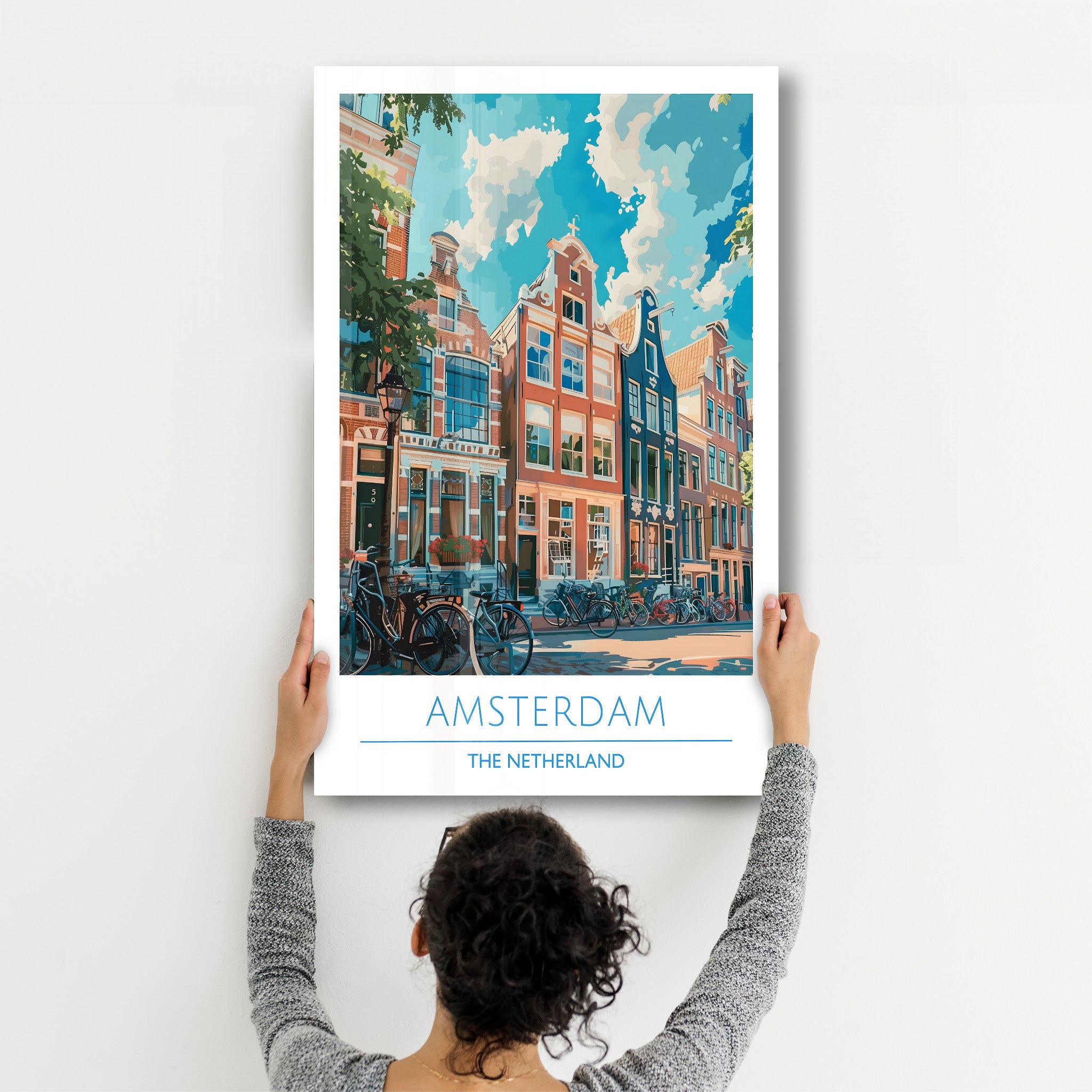 Amsterdam Die Niederlande-Reiseposter | <tc>Glasbild</tc>