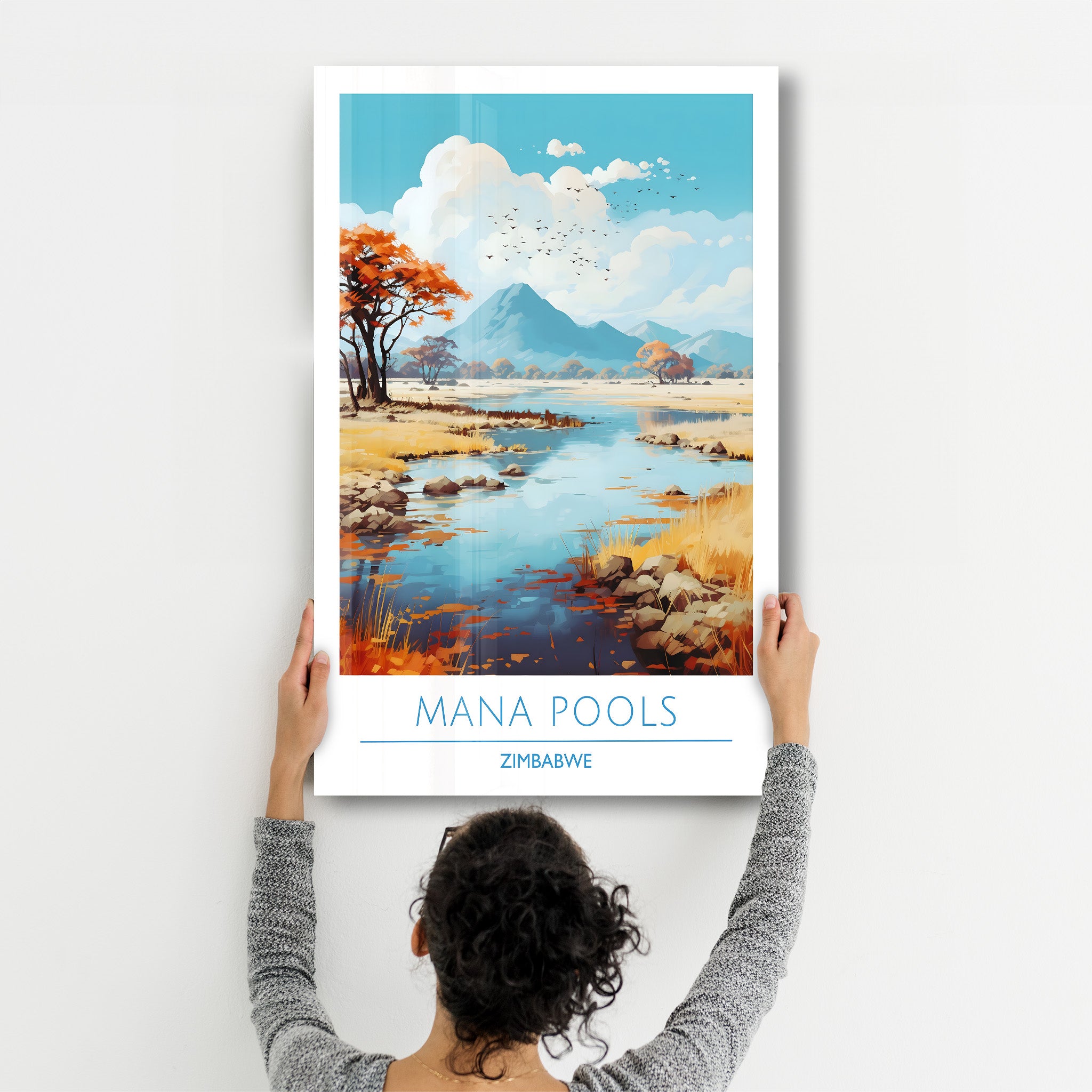 Mana Pools Zimbabwe-Affiches de voyage | Art mural en verre