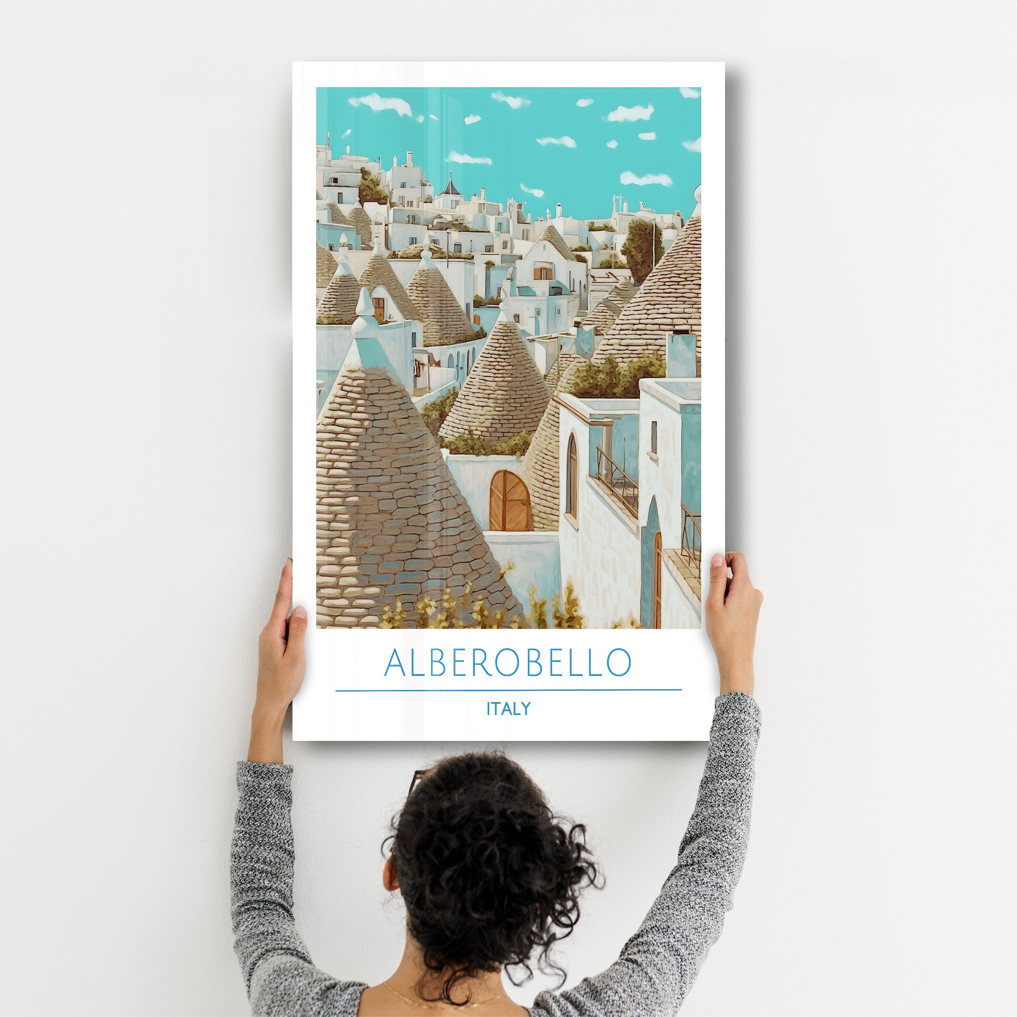 Alberobello Italien-Reiseposter | <tc>Glasbild</tc>