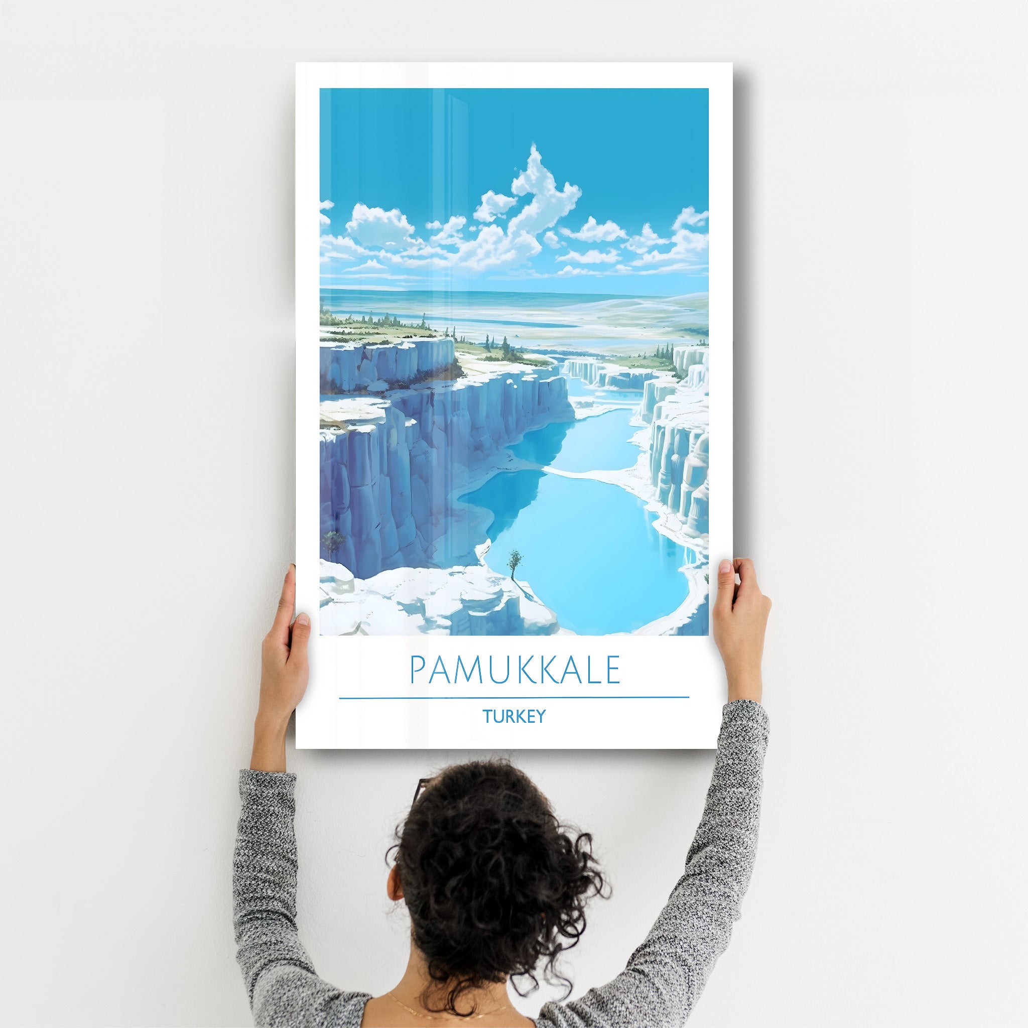 Pamukkale Türkei-Reiseposter | <tc>Glasbild</tc>