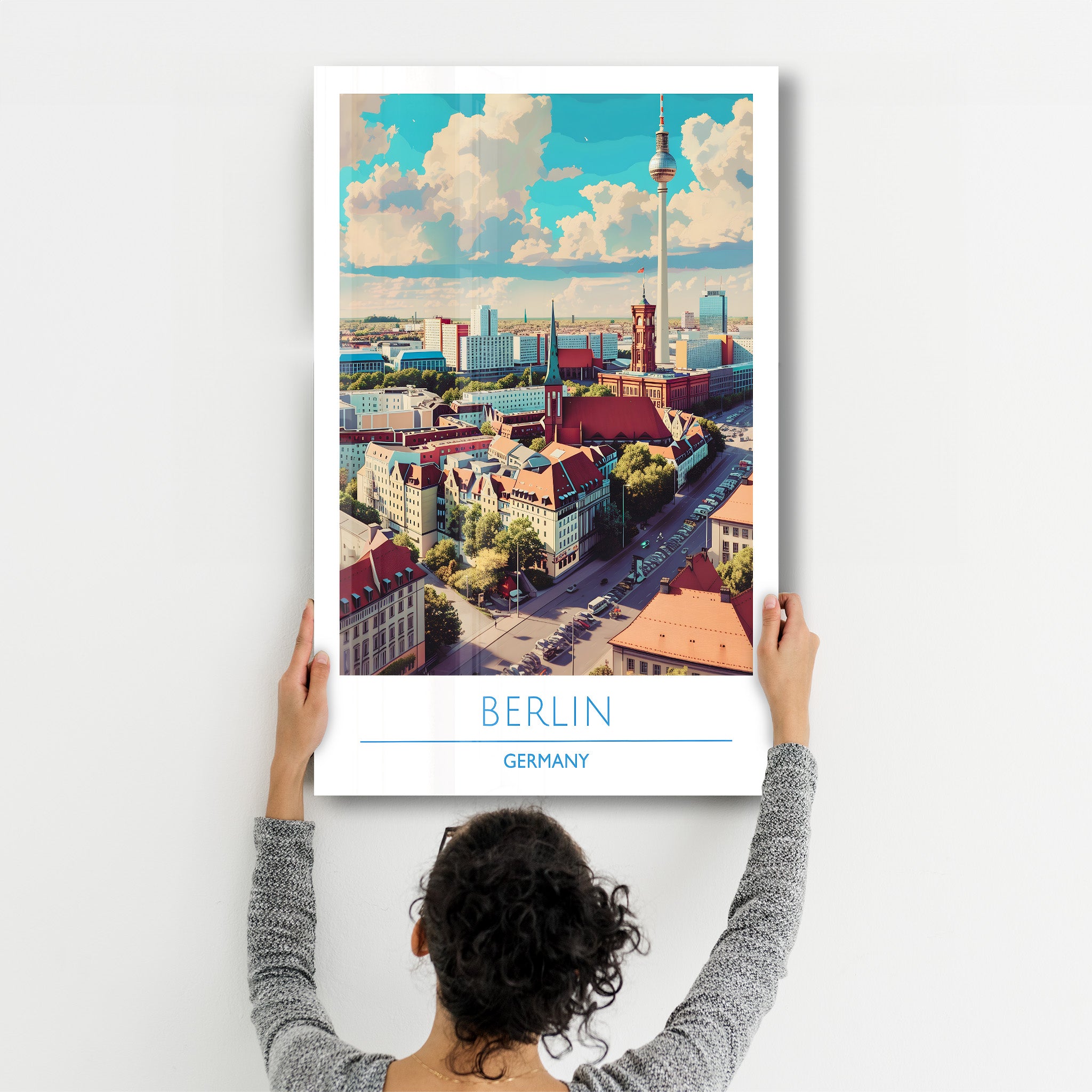 Berlin Deutschland-Reiseposter | <tc>Glasbild</tc>