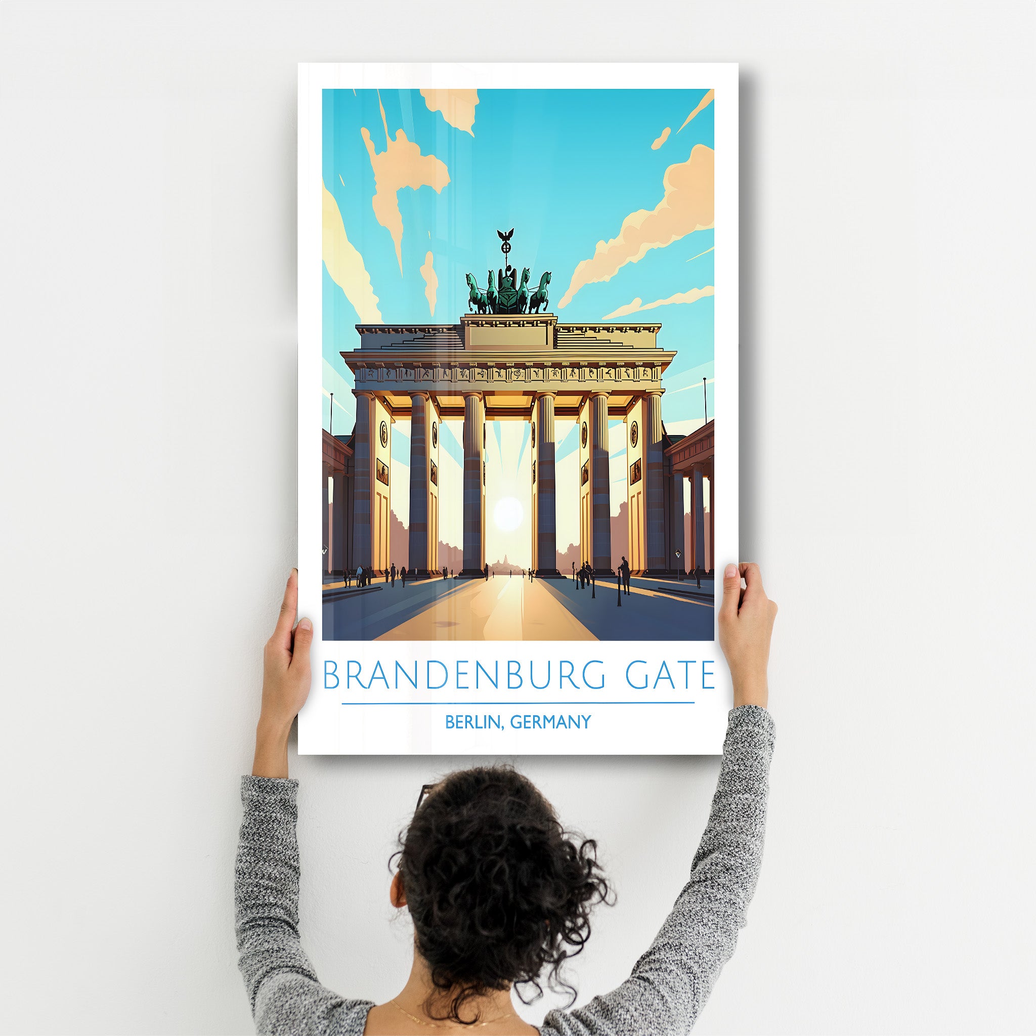 Brandenburger Tor-Berlin Deutschland-Reiseposter | <tc>Glasbild</tc>