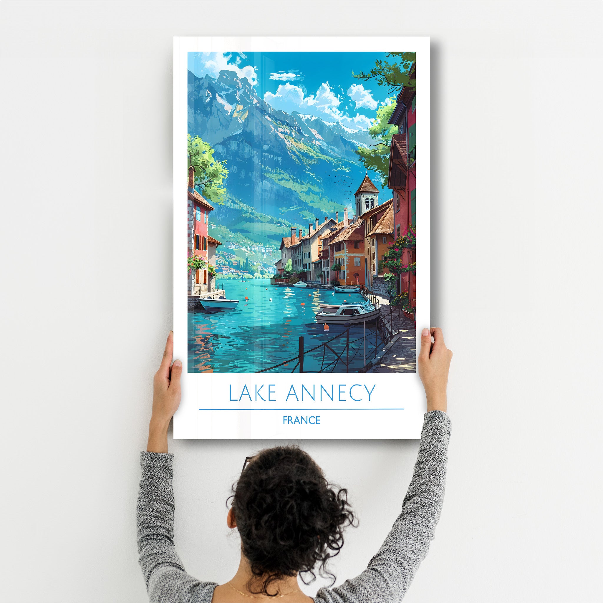 Lake Annecy Frankreich-Reiseposter | <tc>Glasbild</tc>