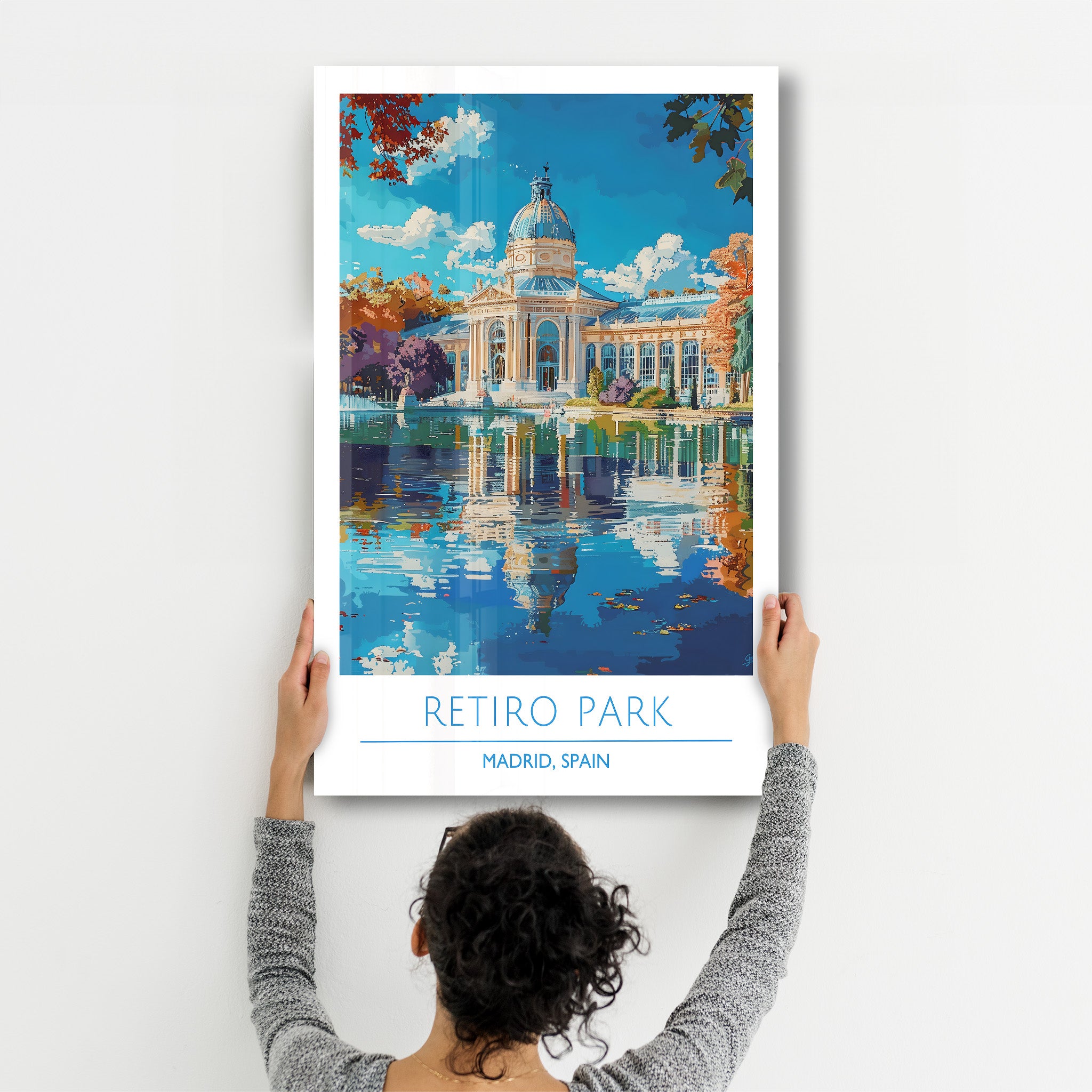 Retiro Park-Madrid Spanien-Reiseposter | <tc>Glasbild</tc>