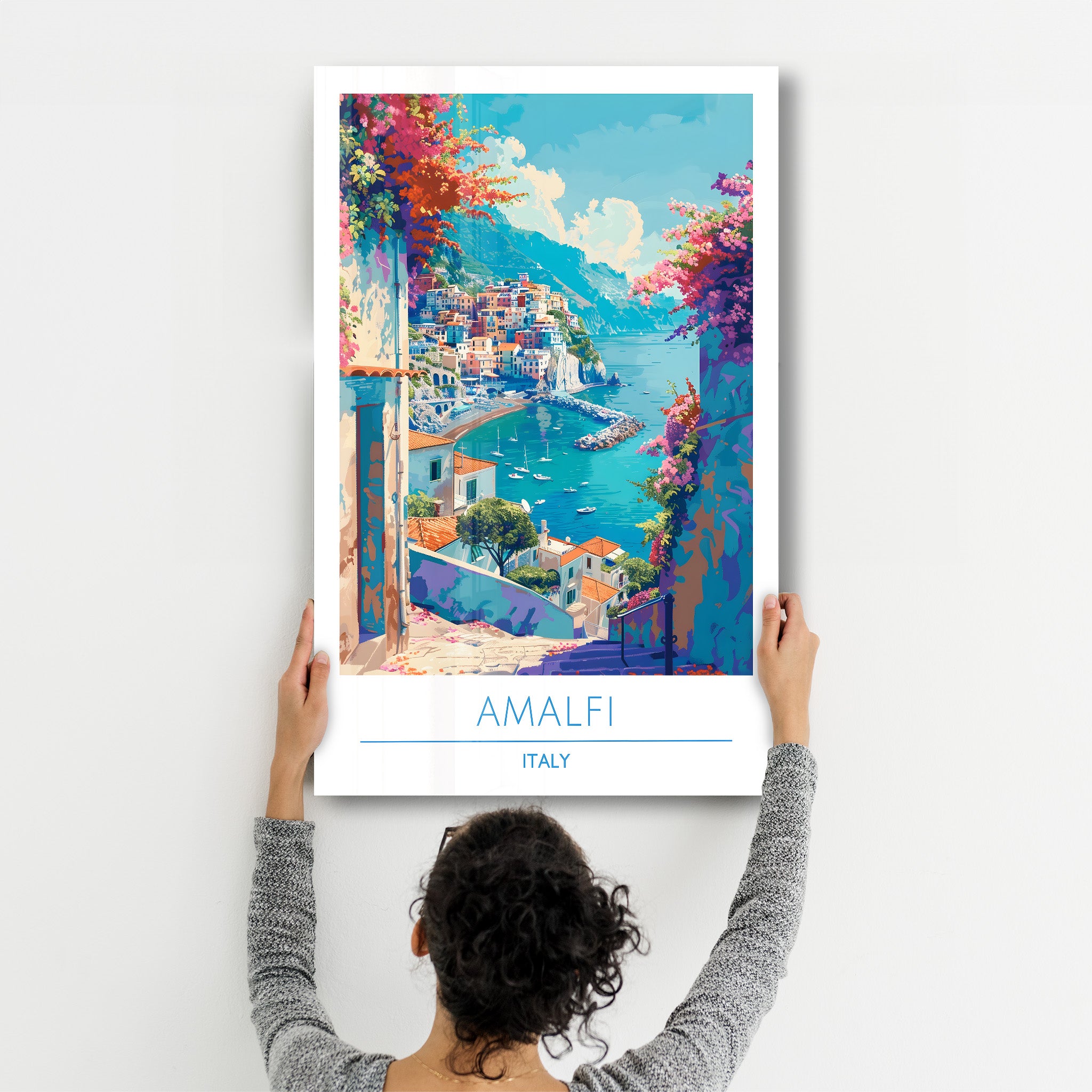 Amalfi Italien-Reiseposter | <tc>Glasbild</tc>