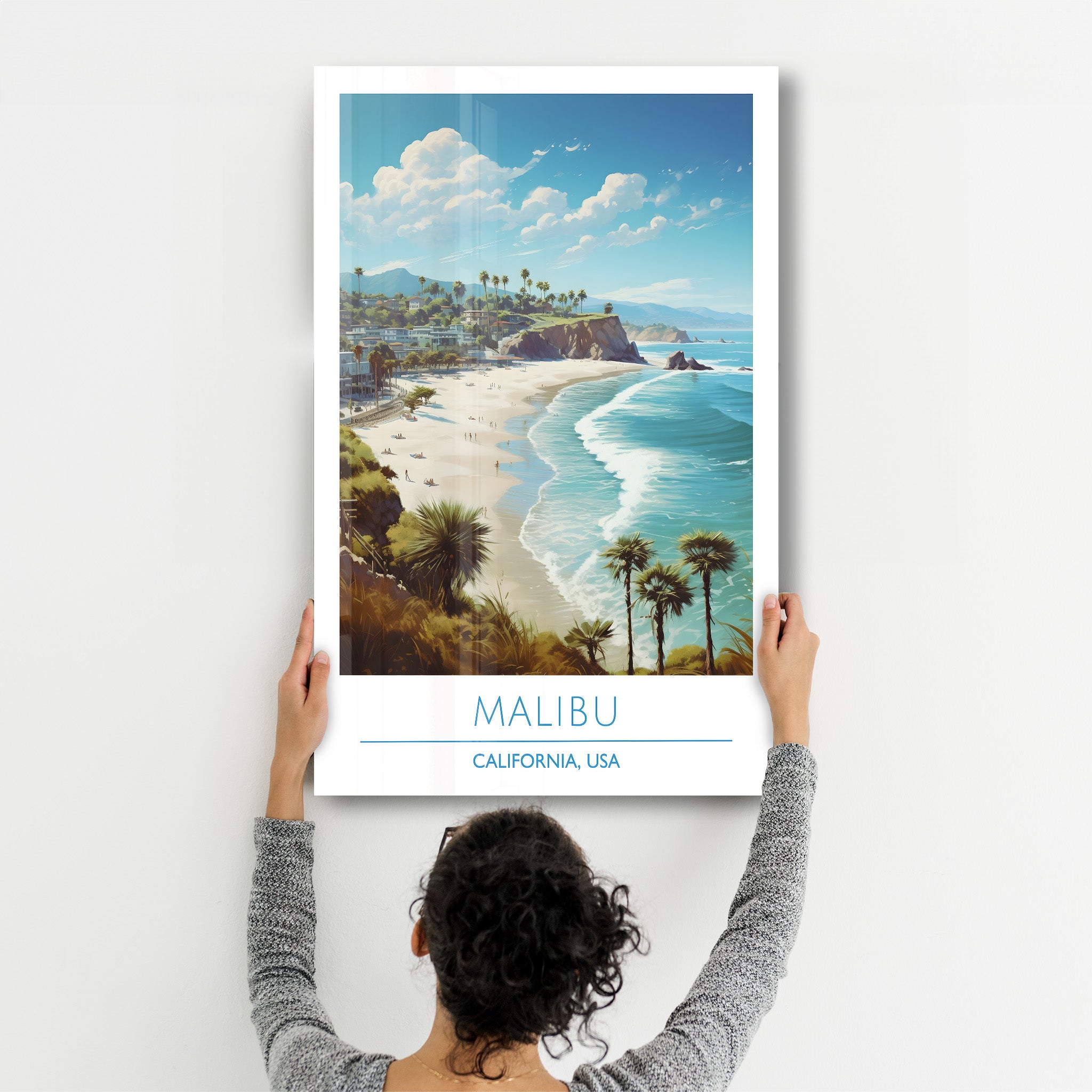 Malibu-Kalifornien USA-Reiseposter | <tc>Glasbild</tc>